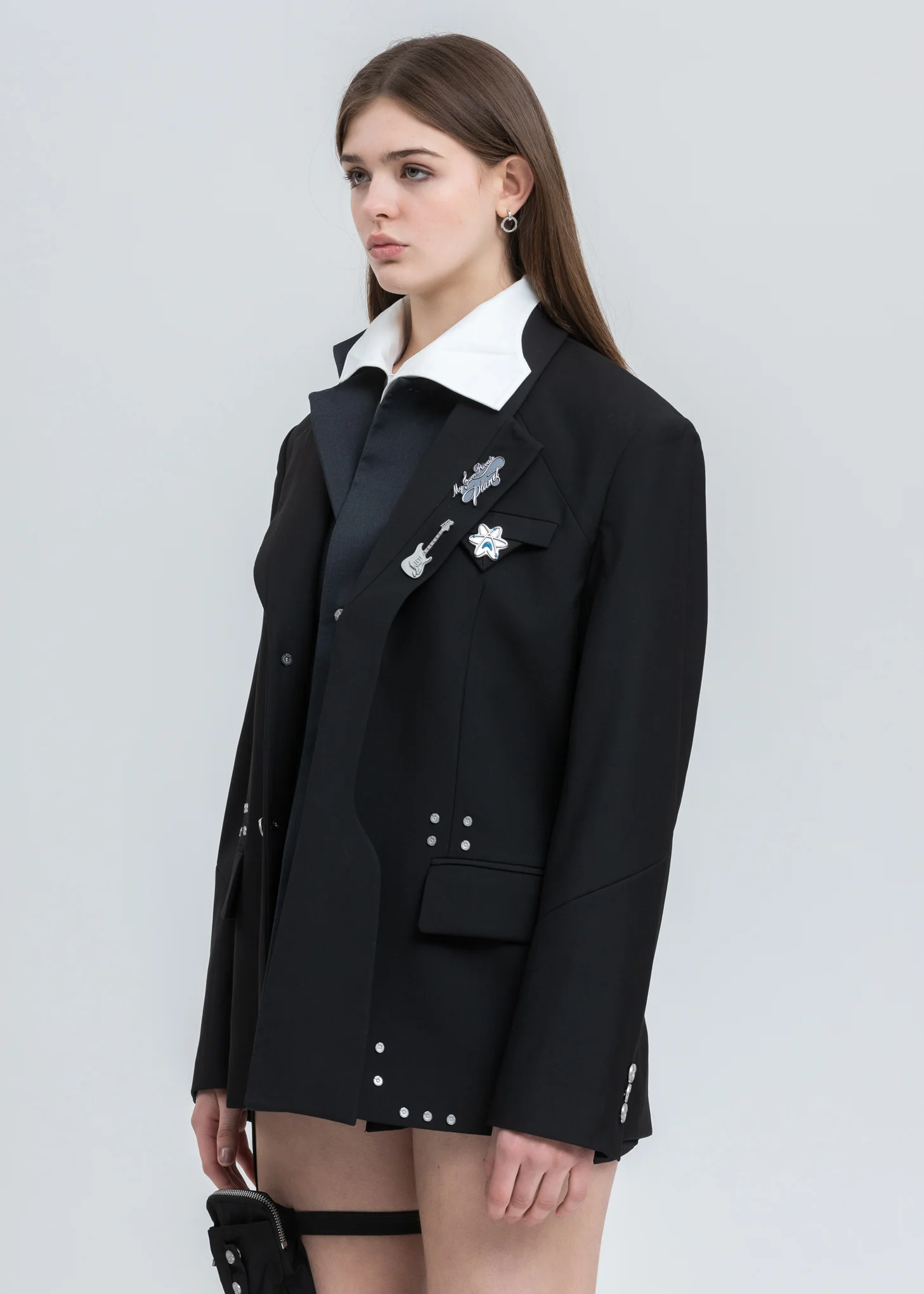 Black Layered Variant Tailored Jacket - Image 9