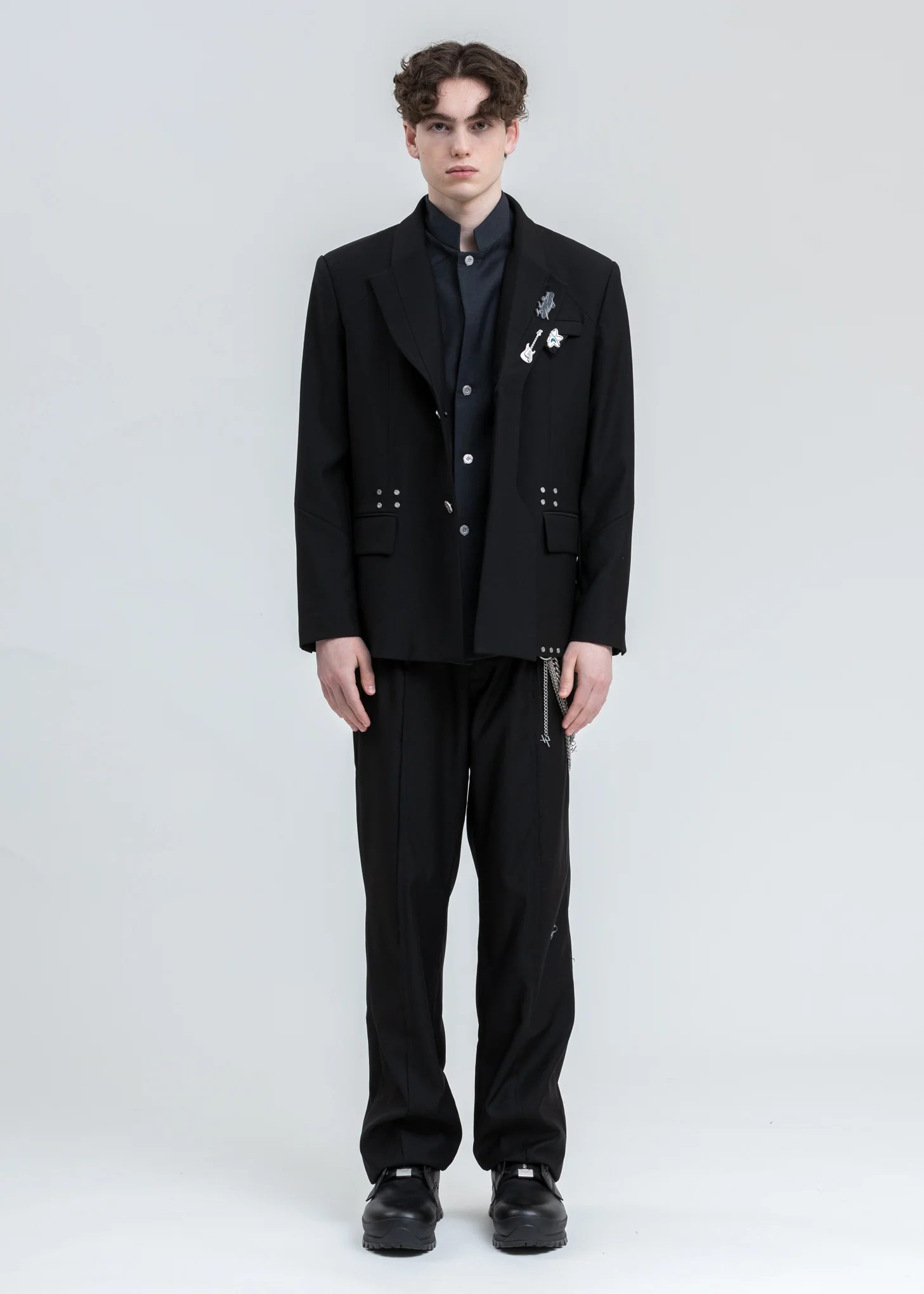 Black Layered Variant Tailored Jacket - Image 10