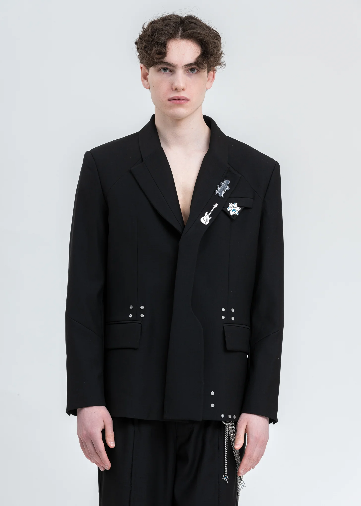 Black Layered Variant Tailored Jacket - Image 2