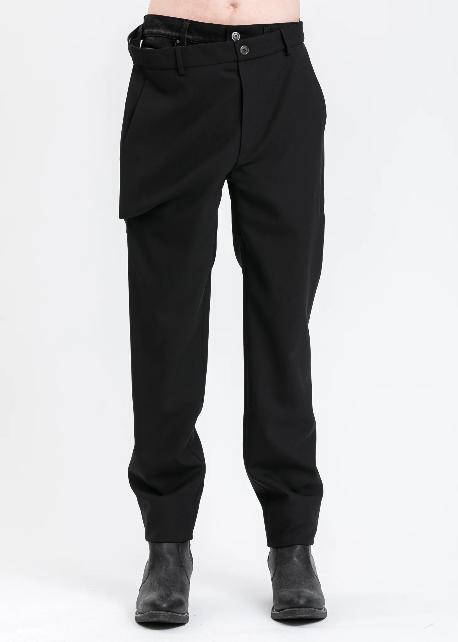 Black Lazy Trouser With Denim - Image 8
