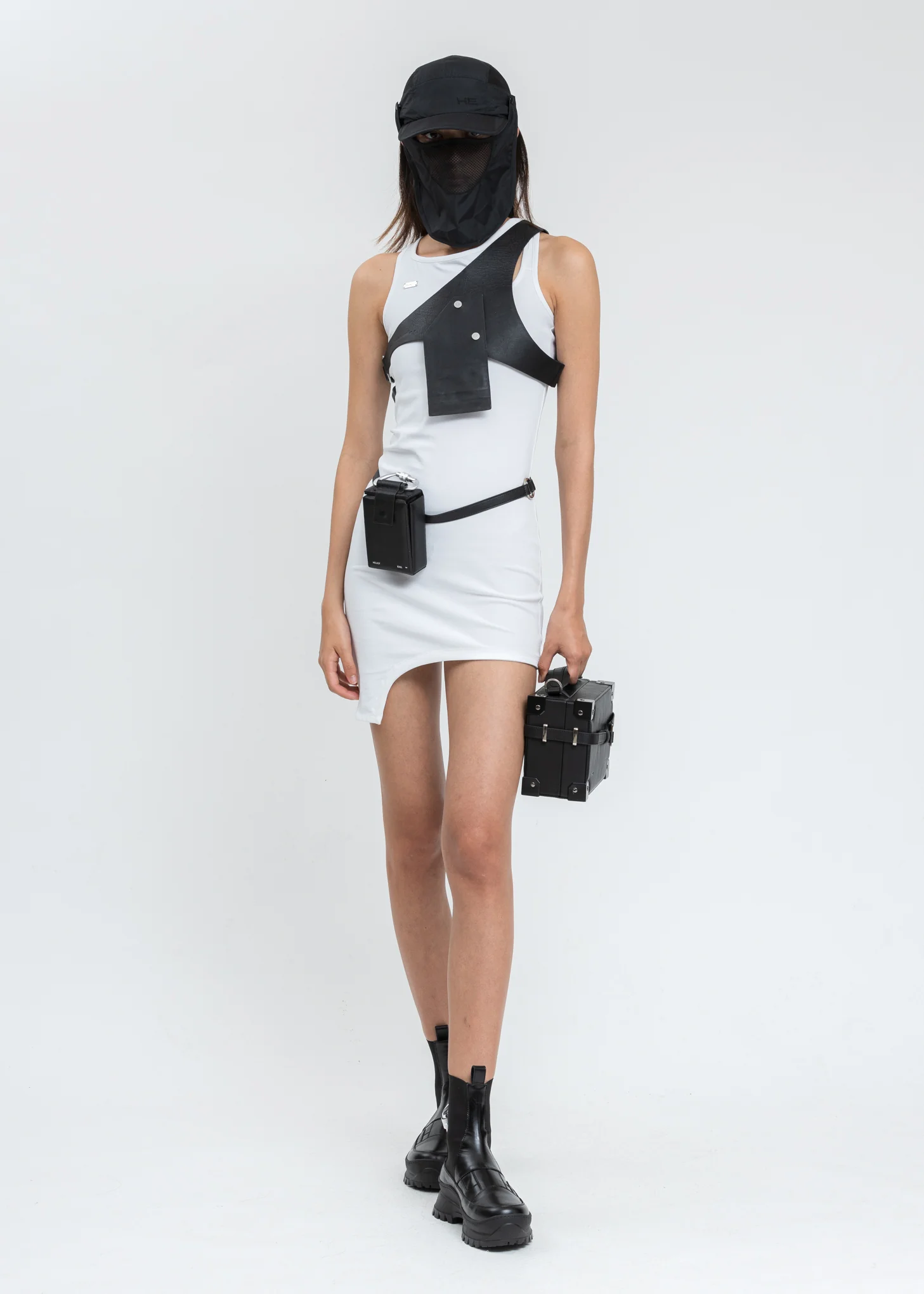 Black Leather Harness Card Holder - Image 8
