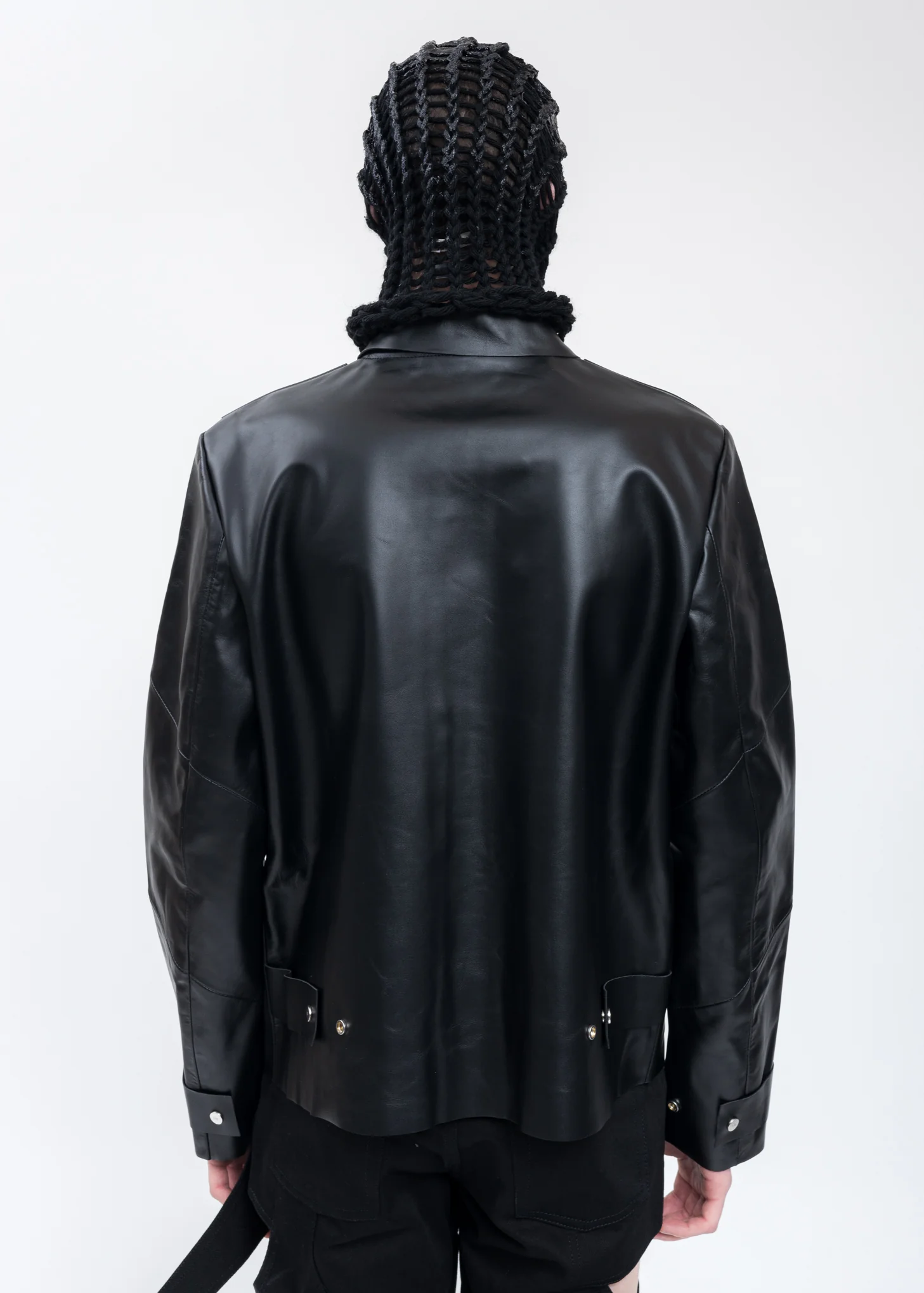 Black Leather Jacket W. CARABINER - Image 3