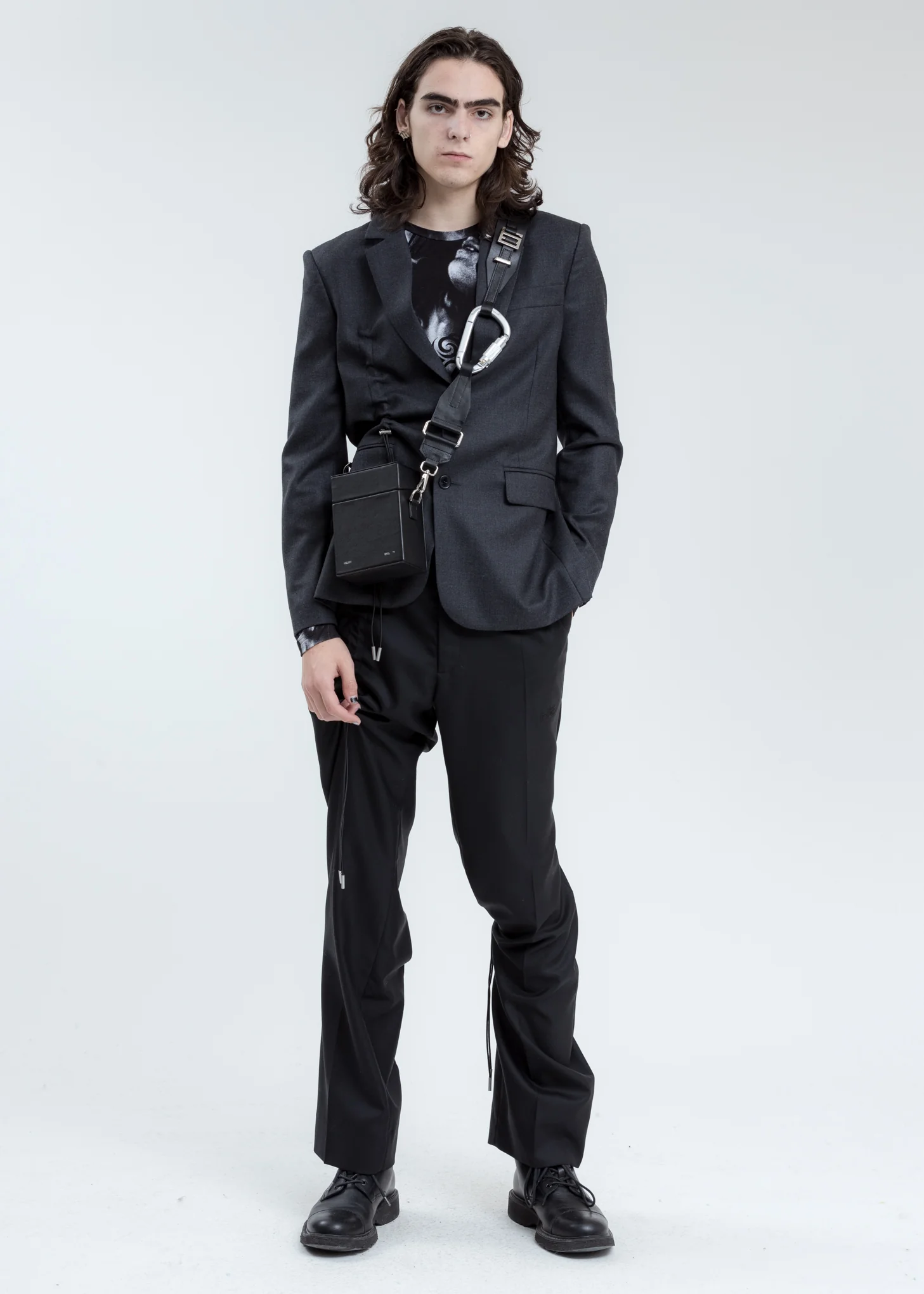 BLACK LEATHER STRAP BOX BAG - Image 11