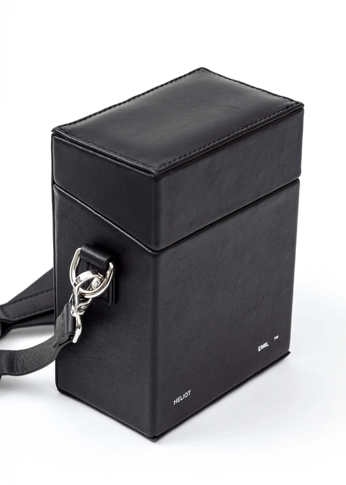 BLACK LEATHER STRAP BOX BAG - Image 9