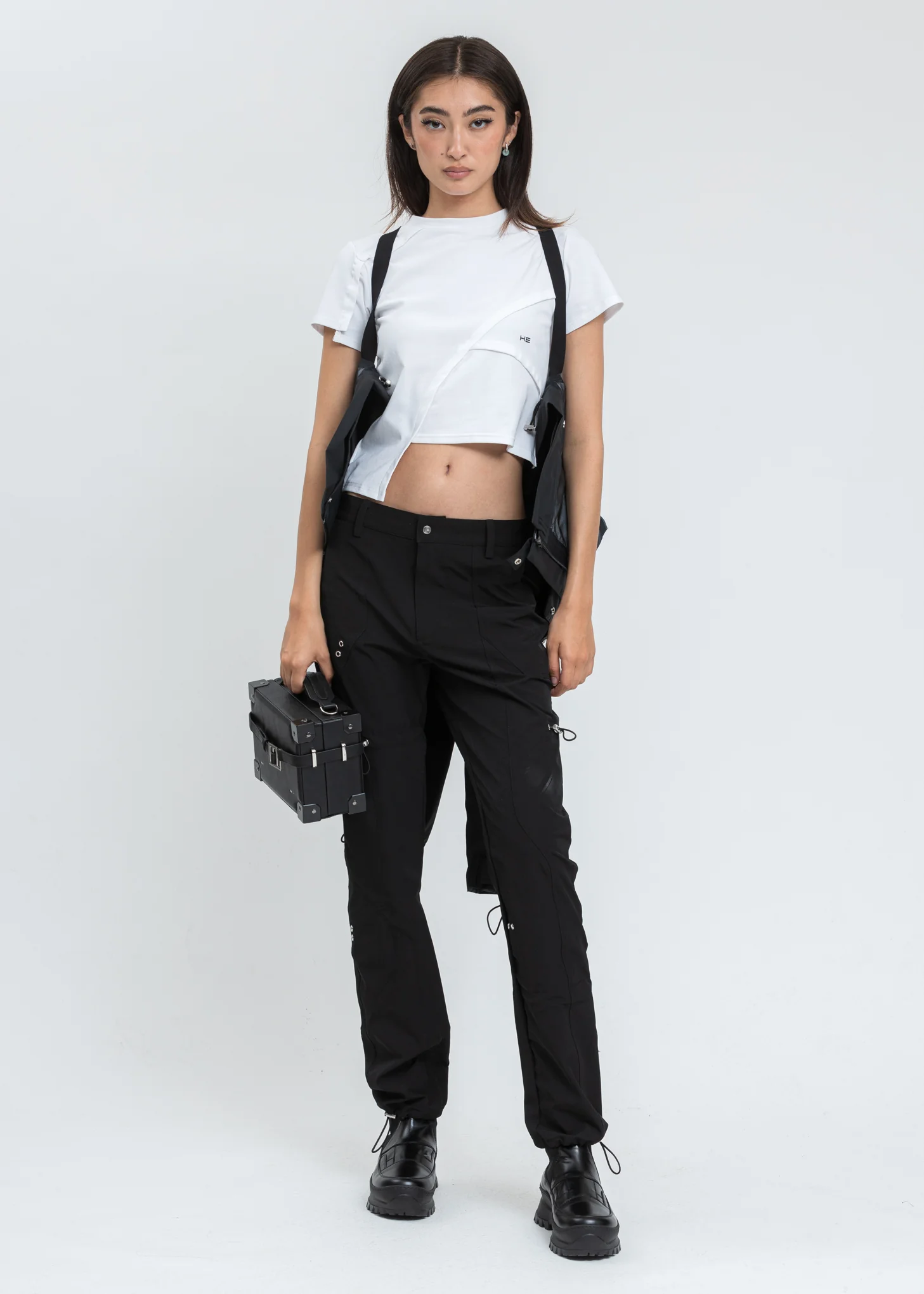Black Leather Trunk Bag - Image 11
