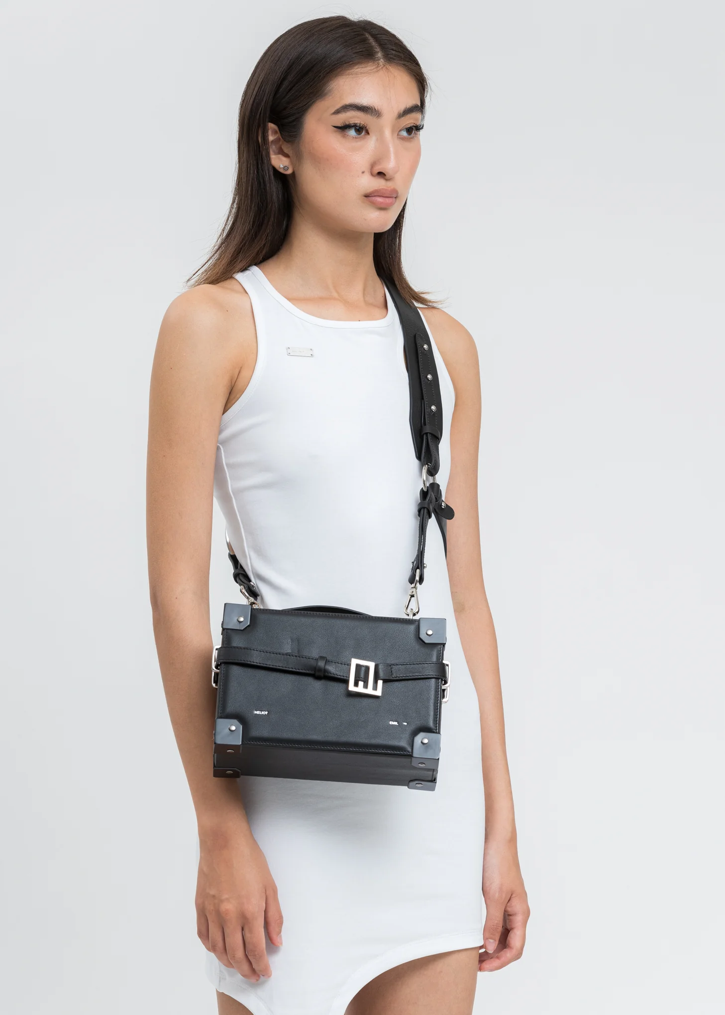 Black Leather Trunk Bag - Image 2