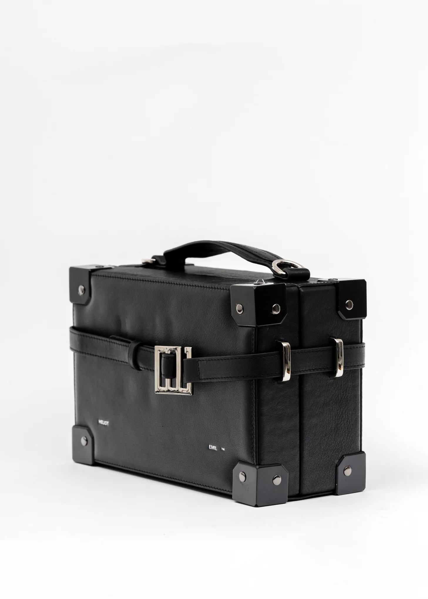 Black Leather Trunk Bag - Image 7
