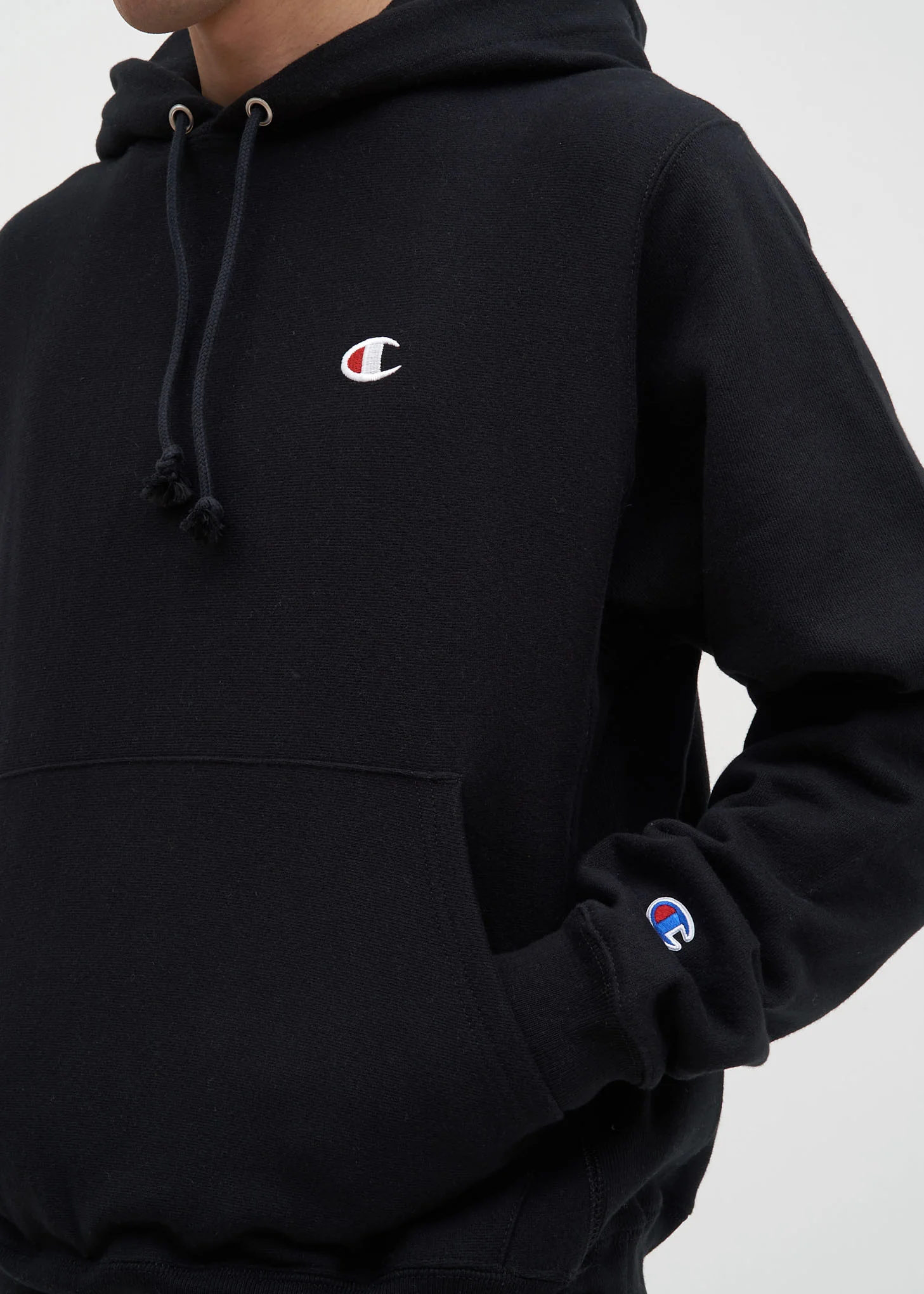 Black Left Chest "C" Logo Hoodie - Image 3