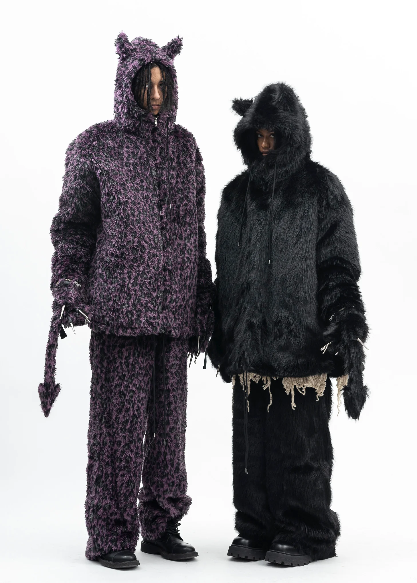 BLACK FAUX-FUR DEVIL JACKET - Image 14