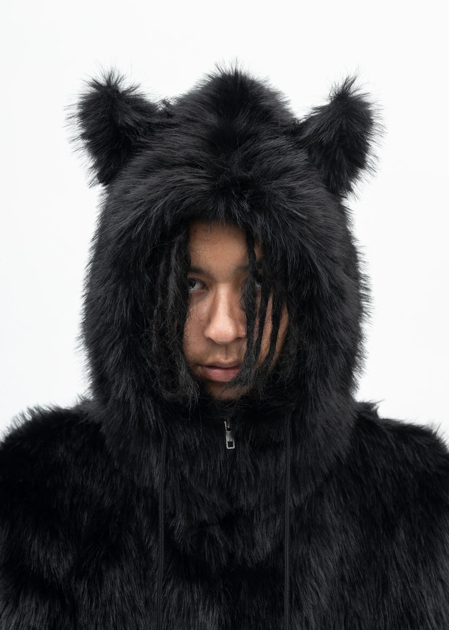 BLACK FAUX-FUR DEVIL JACKET - Image 8