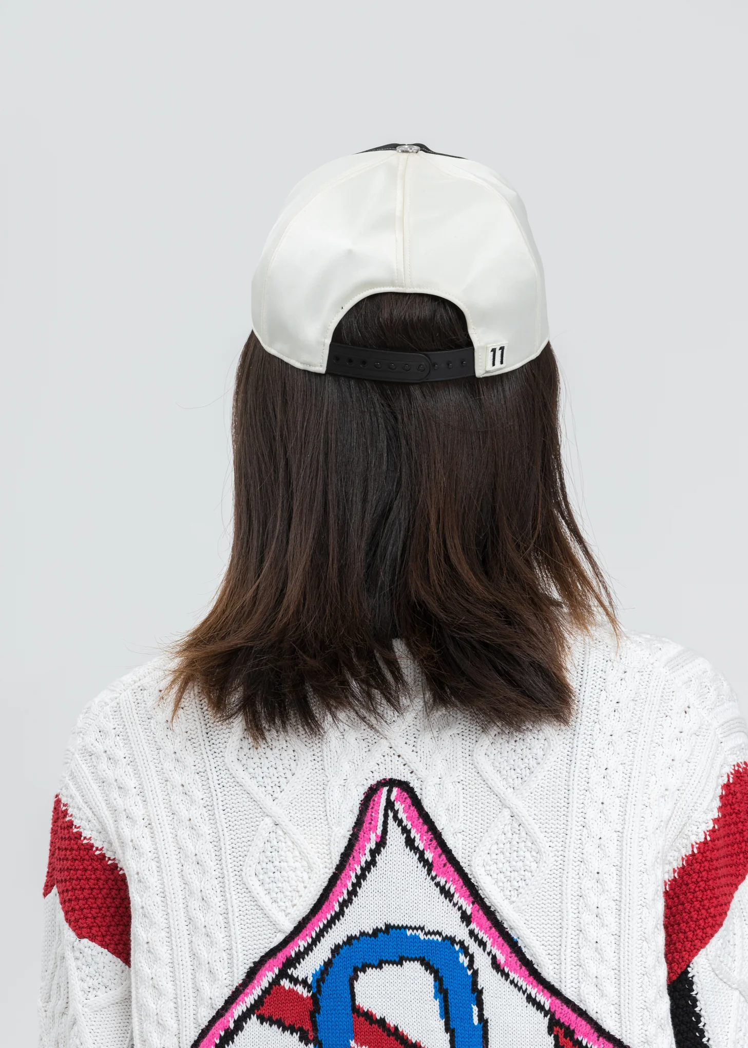 Black Lettering Satin Cap - Image 3