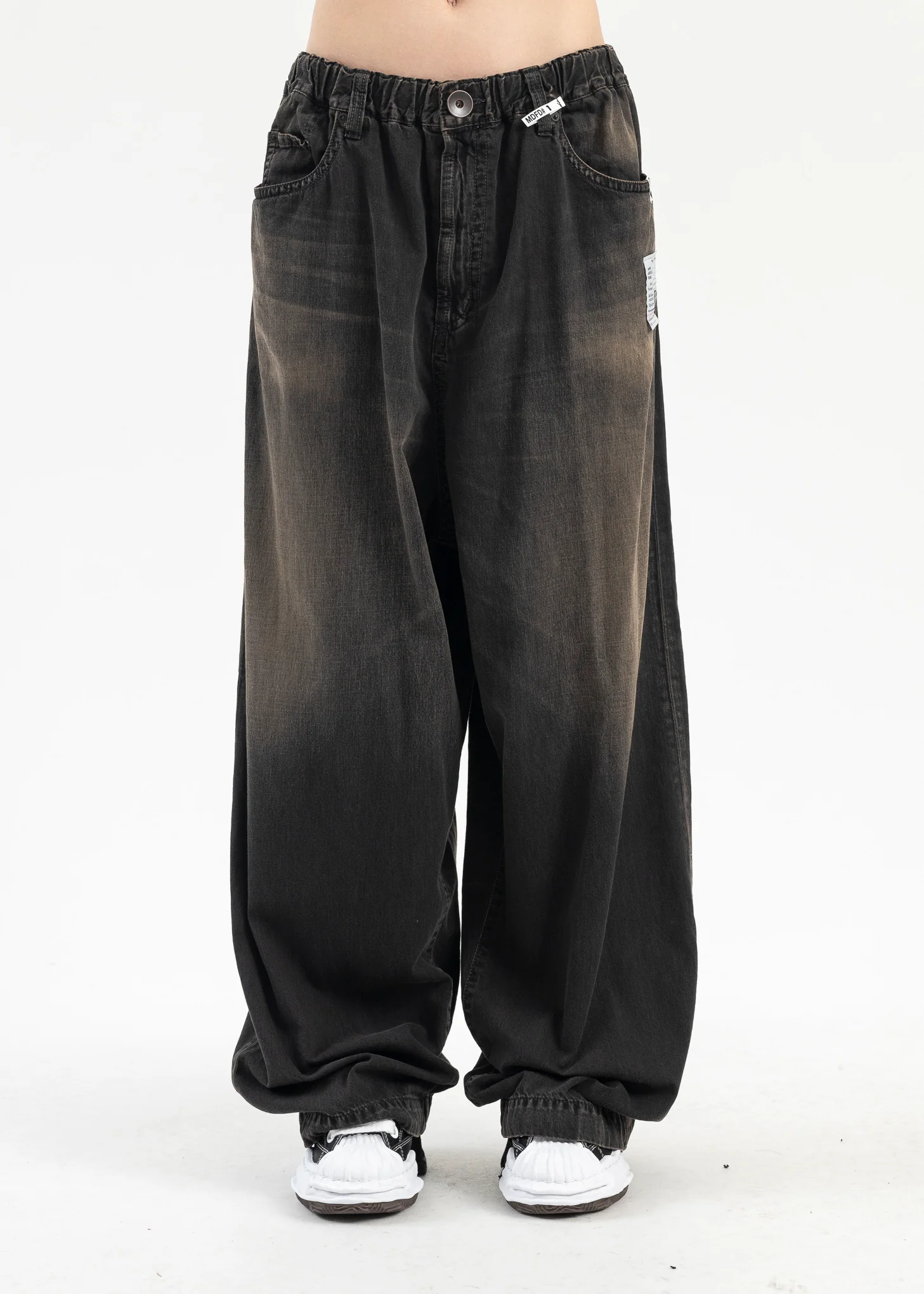 BLACK LIGHT DENIM WIDE PANTS