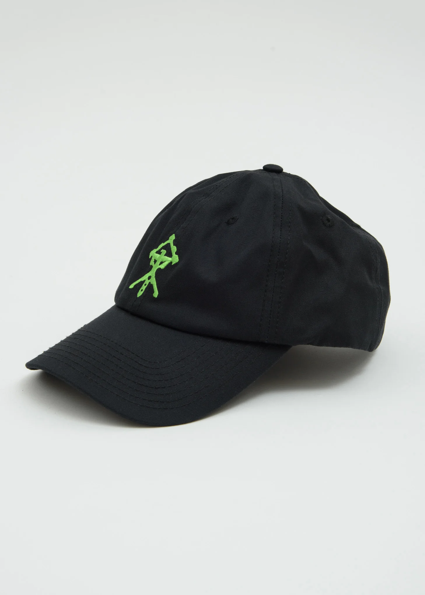 Black Lime Green Embroidery Cap
