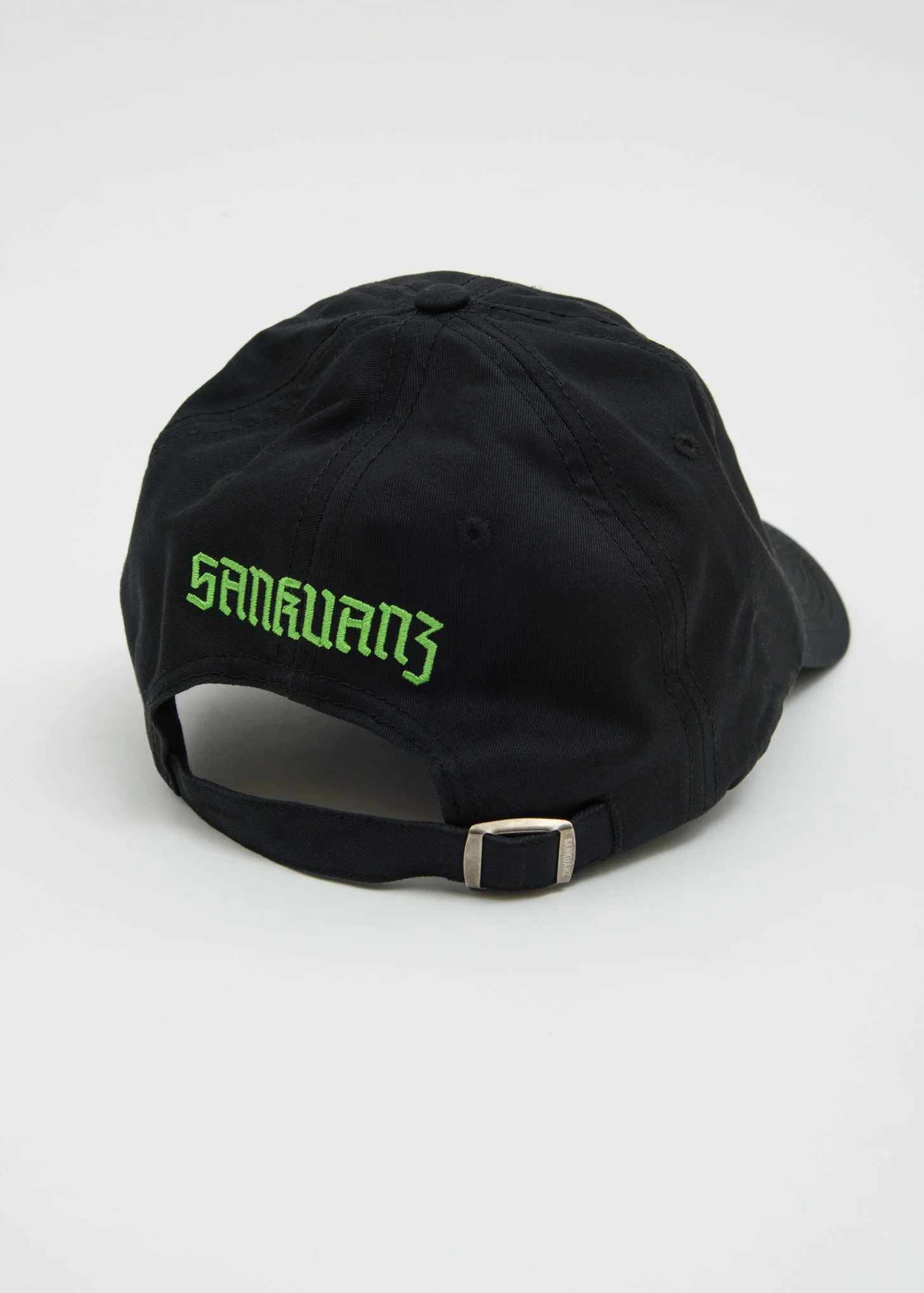 Black Lime Green Embroidery Cap - Image 4