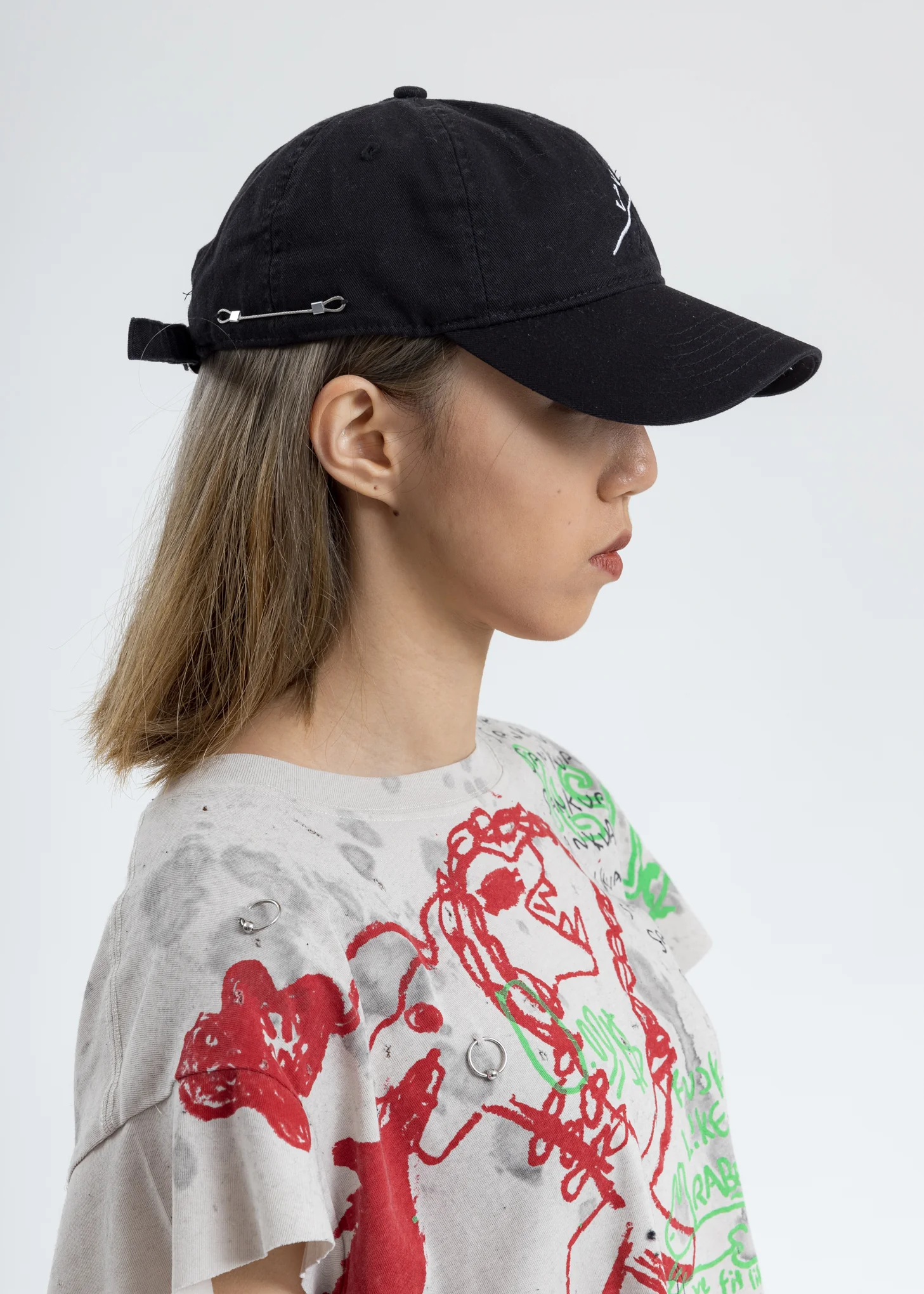 Black  ‘Linellae’  Cap - Image 4