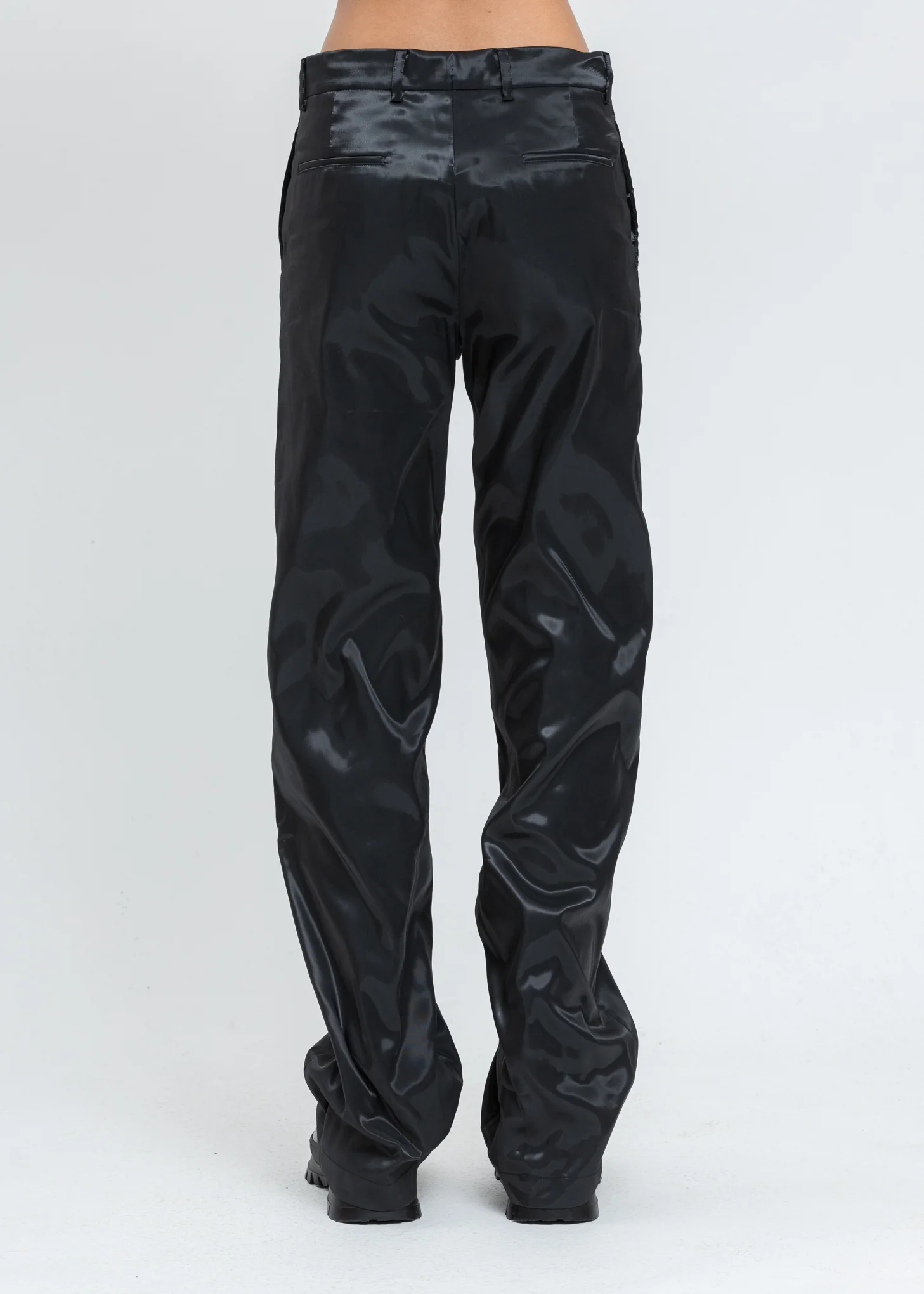 Black Liquid Metal Trousers - Image 3