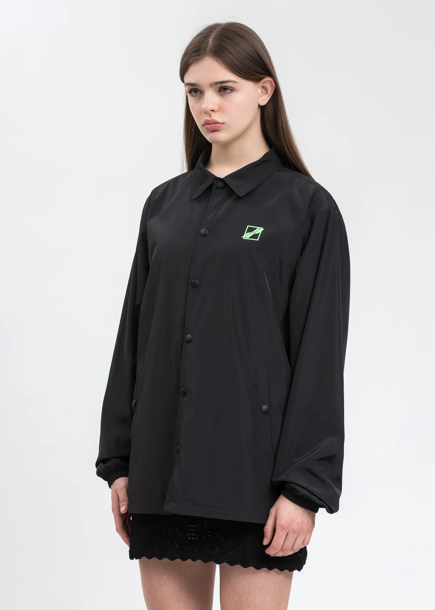 Black Logo Basic Windbreaker - Image 3