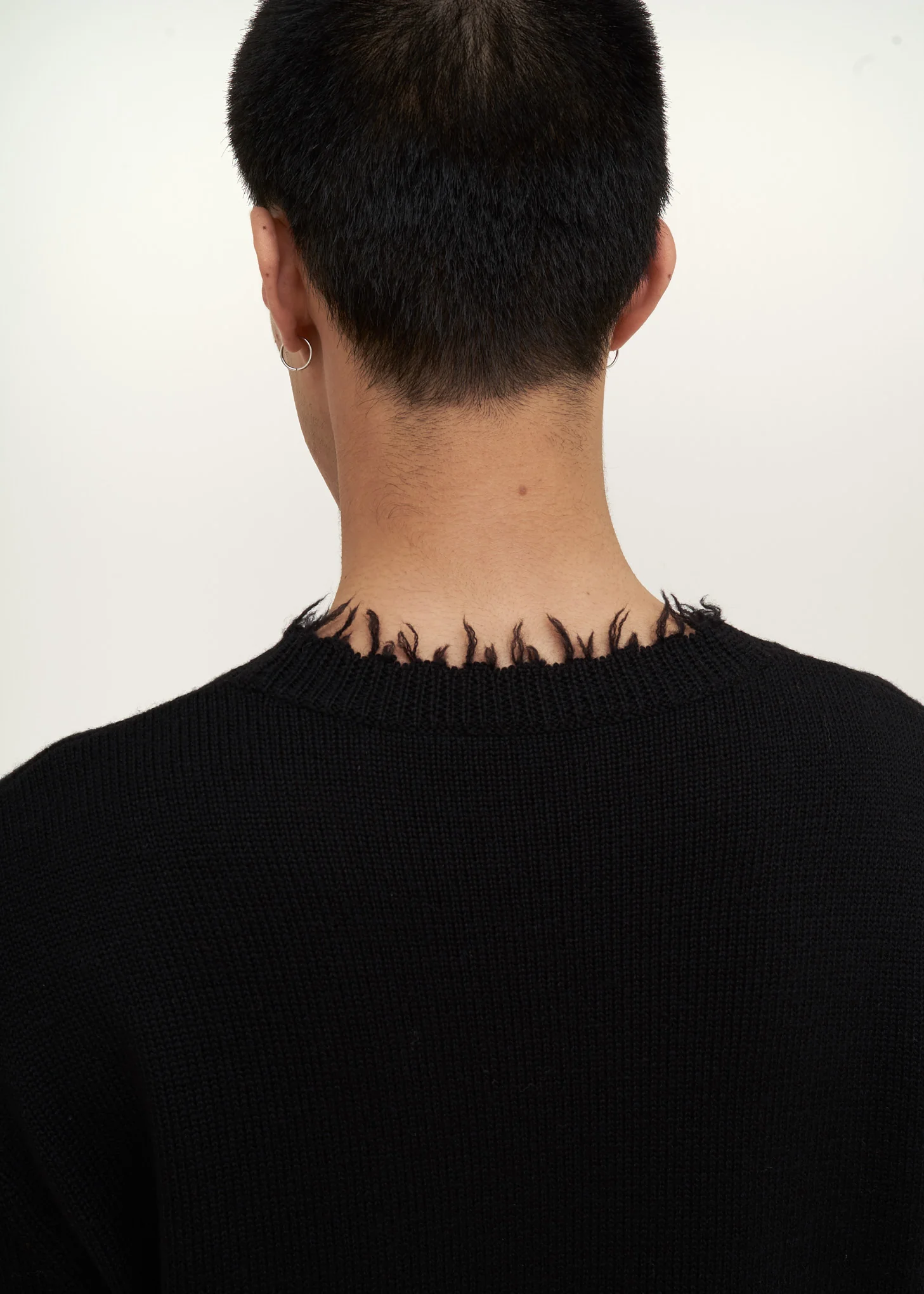 Black Logo Distressed Knit Sweater - Image 6