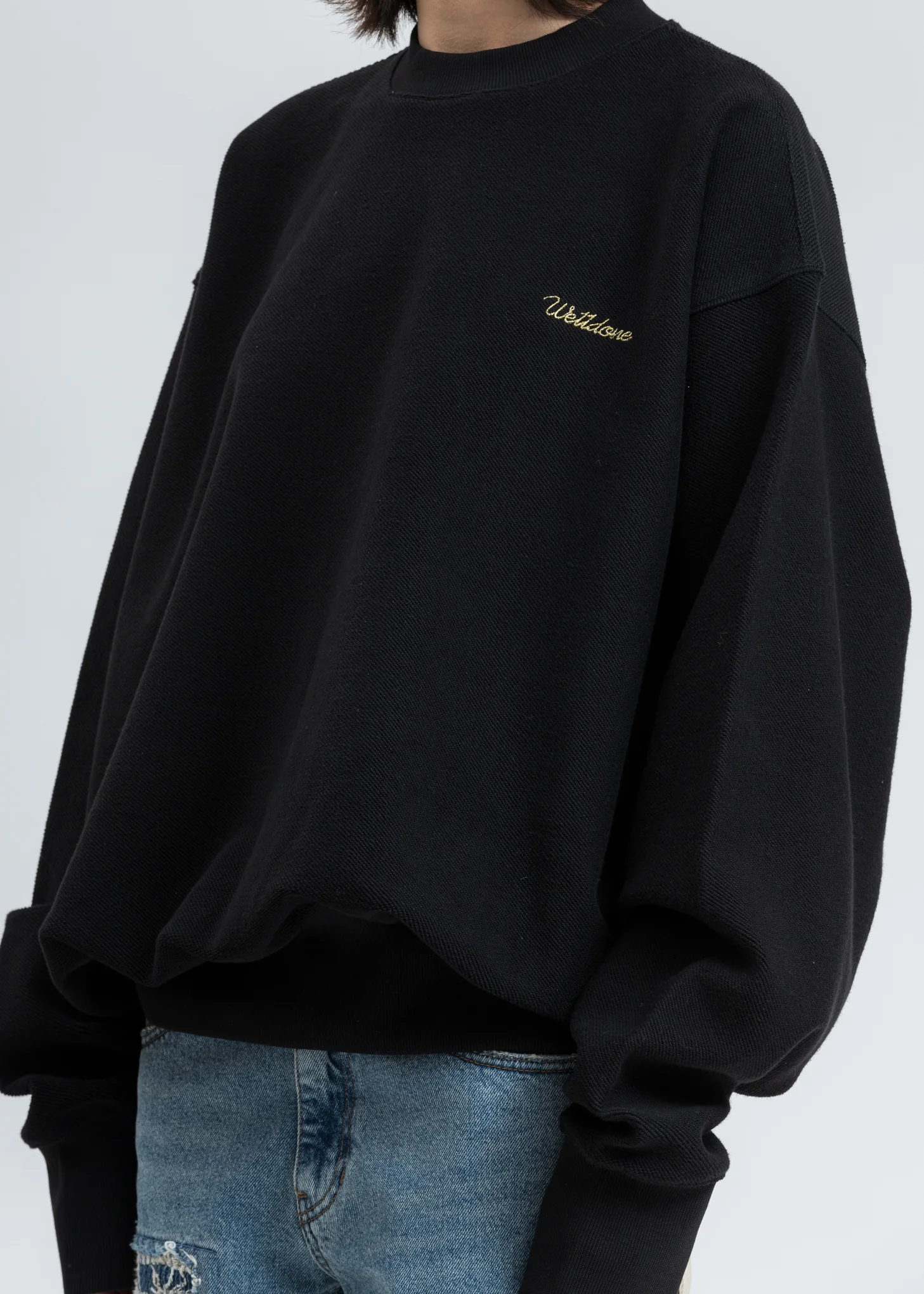 Black Logo Embroidery Sweatshirt - Image 4