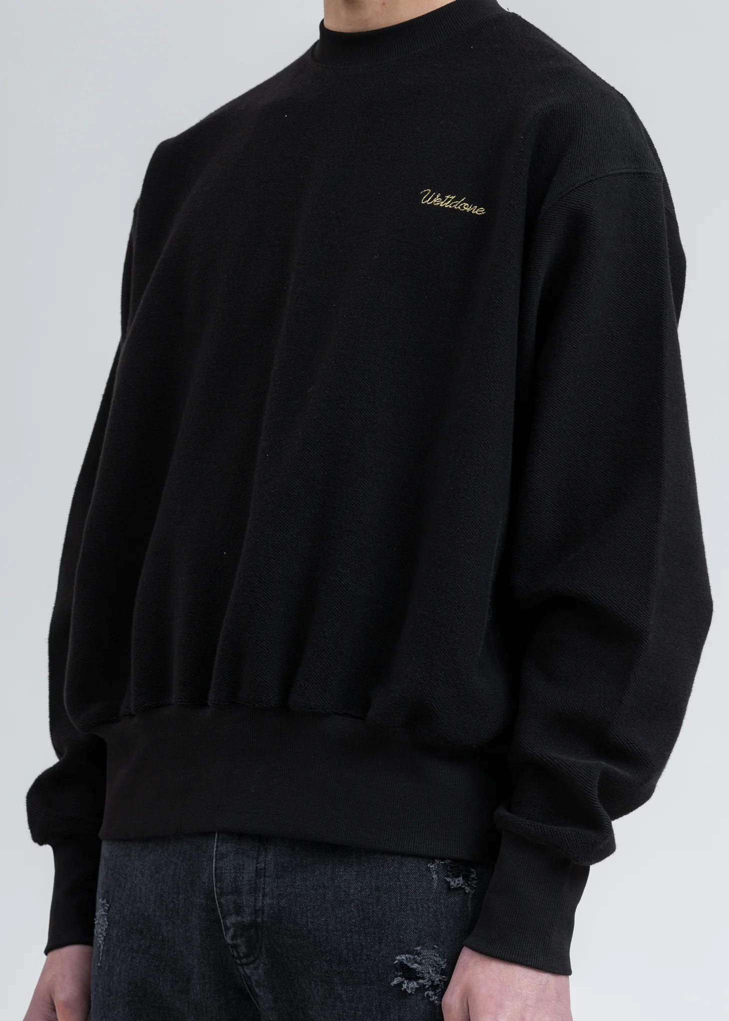 Black Logo Embroidery Sweatshirt - Image 5