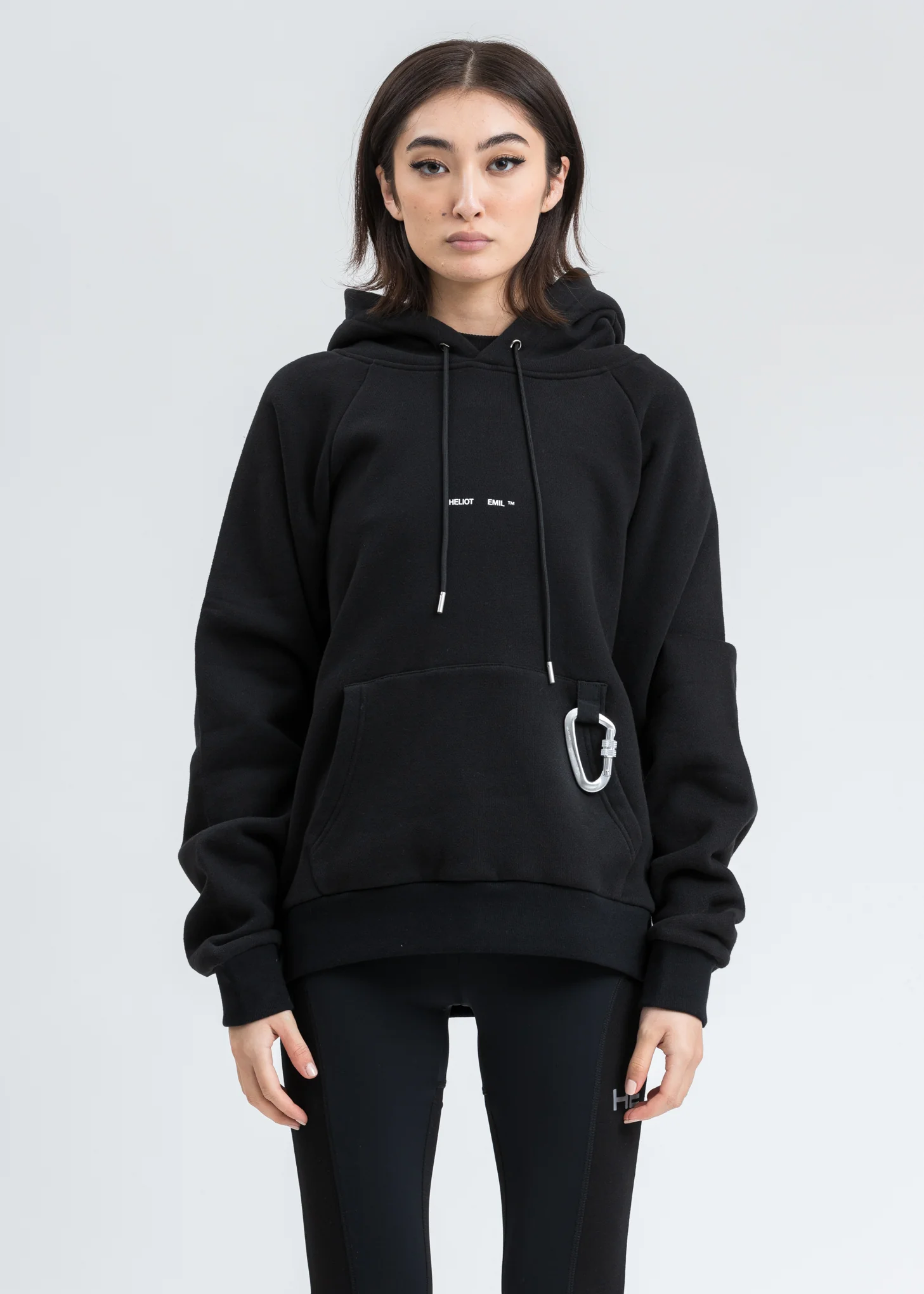 Black Logo Hoodie w Carabiner