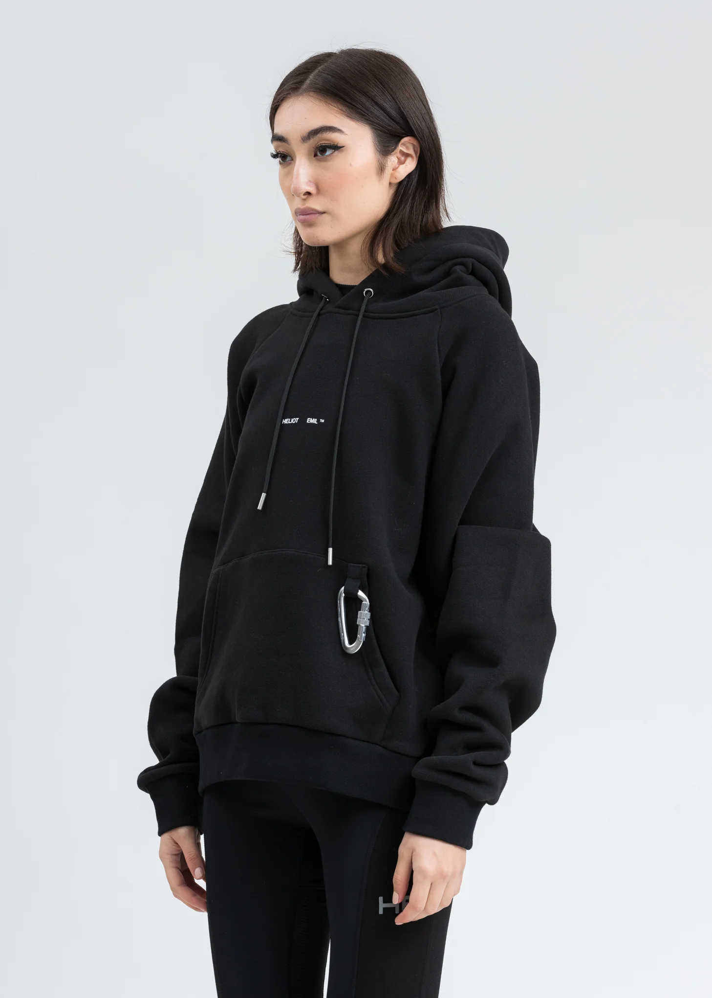 Black Logo Hoodie w Carabiner - Image 2