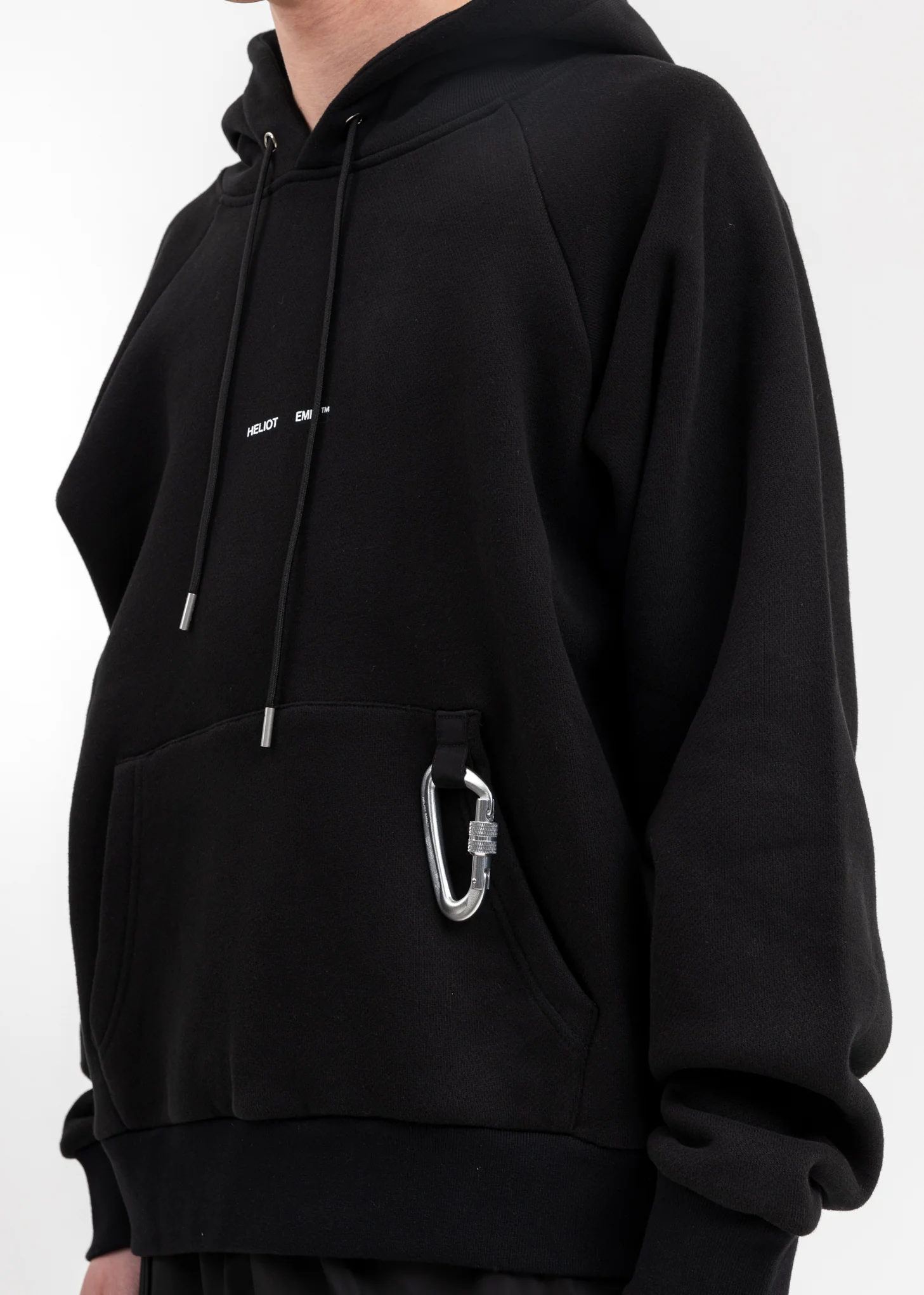 Black Logo Hoodie w Carabiner - Image 2