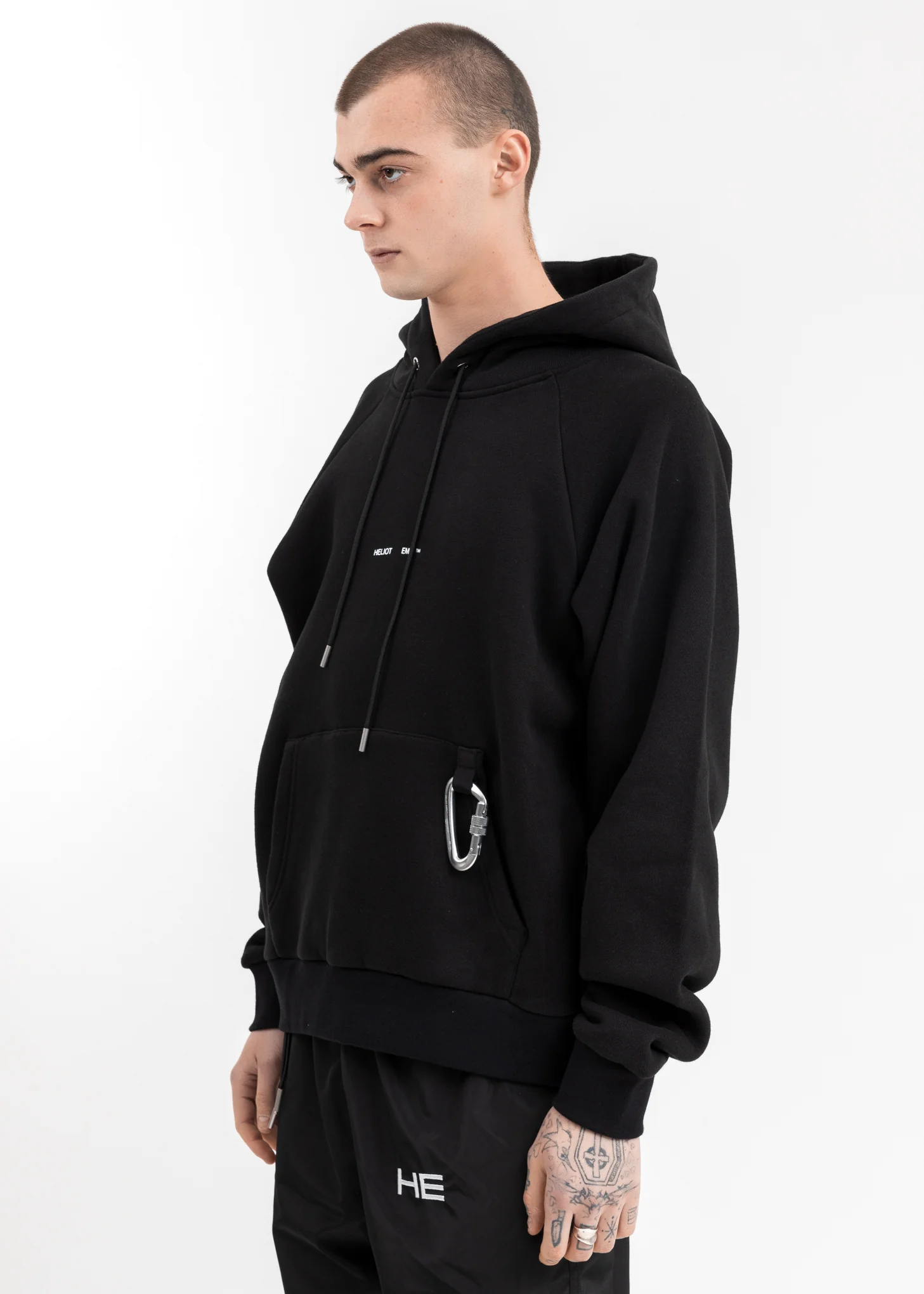 Black Logo Hoodie w Carabiner - Image 3