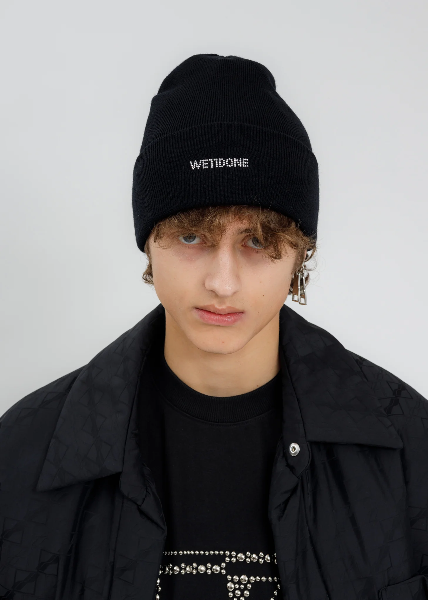 Black Crystal Logo Hotfix Iron On Beanie