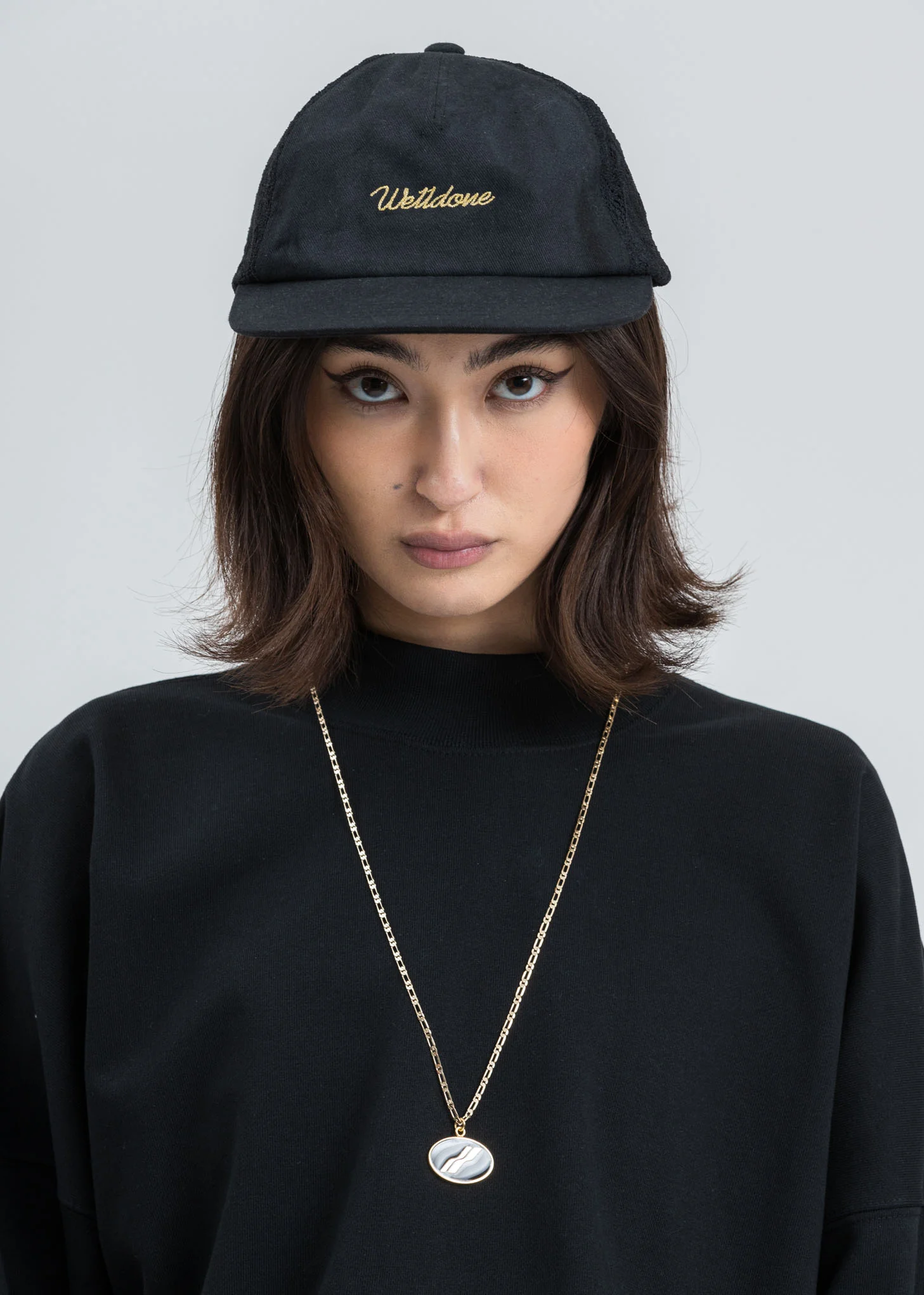 Black Logo Lace Cap - Image 3