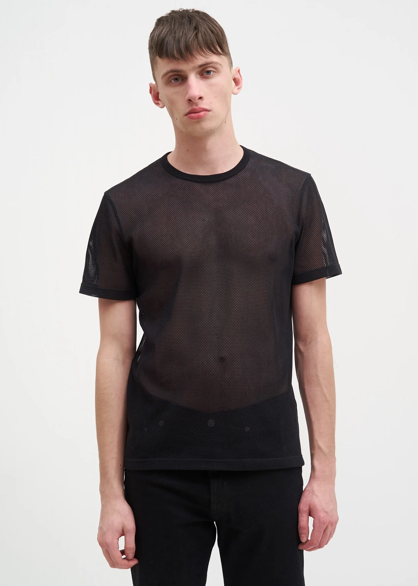 Black Logo Mesh T-Shirt - Image 2