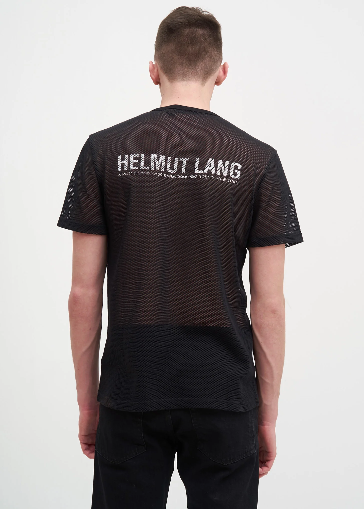 Black Logo Mesh T-Shirt - Image 3
