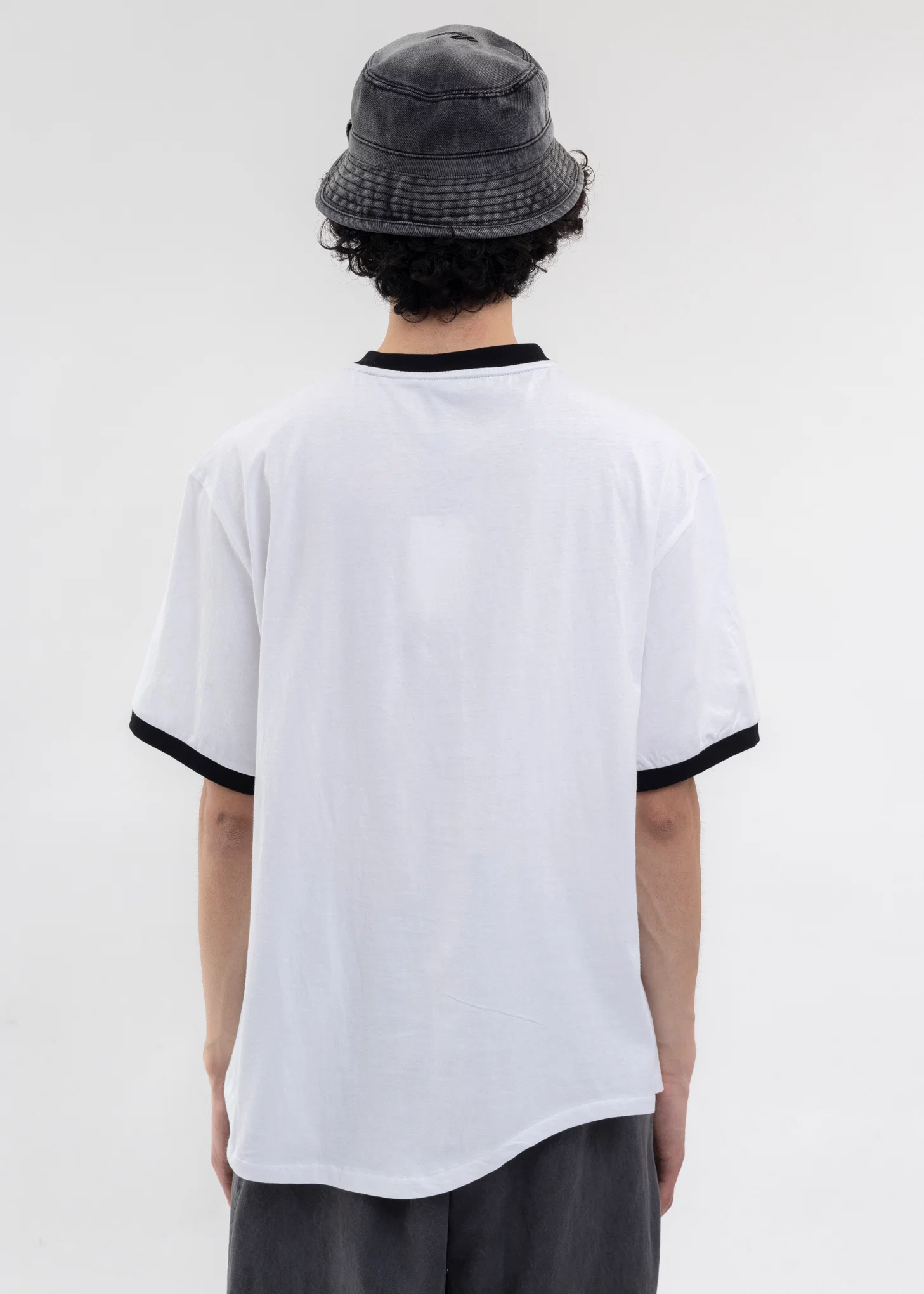 BLACK LOGO MONSTER PRINT RINGER T-SHIRT - Image 2
