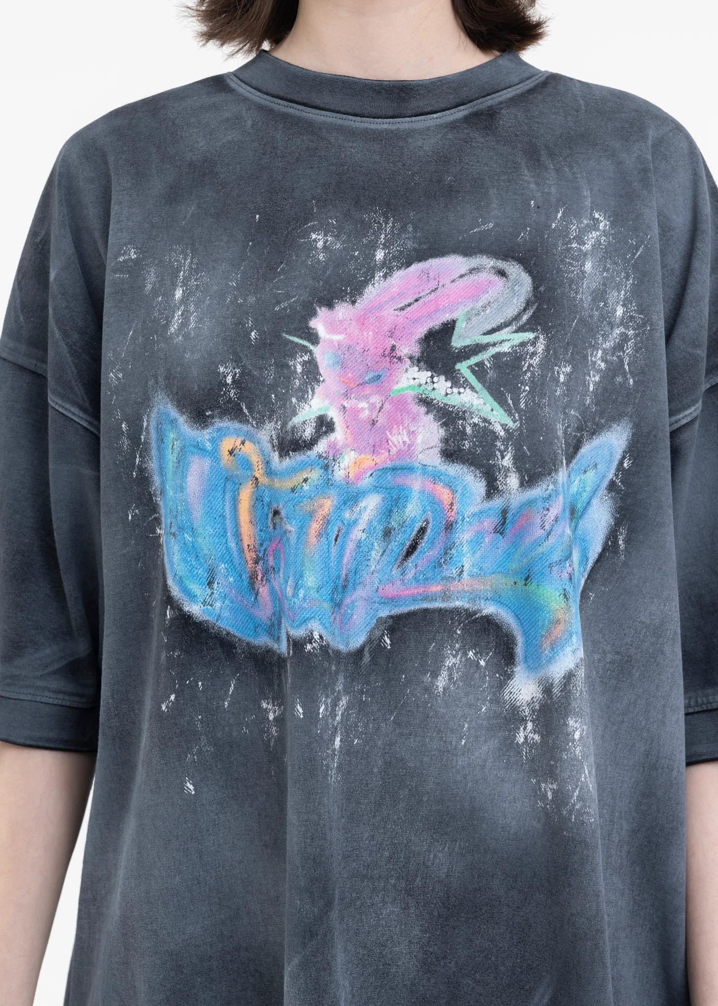 BLACK LOGO MONSTER PRINT T-SHIRT - Image 2