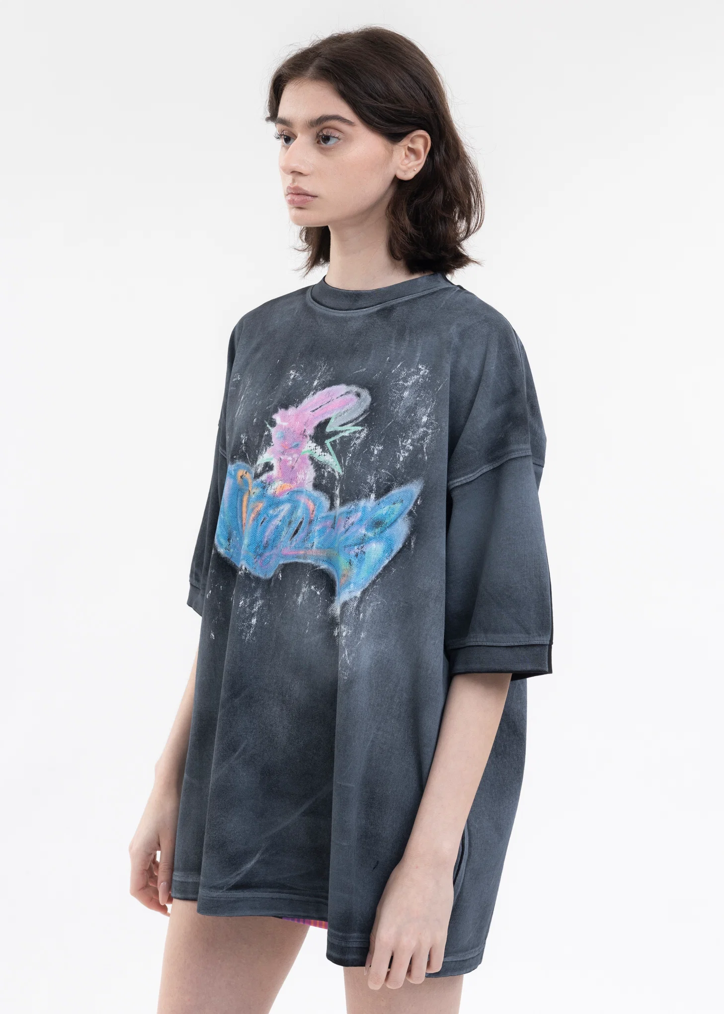 BLACK LOGO MONSTER PRINT T-SHIRT - Image 3