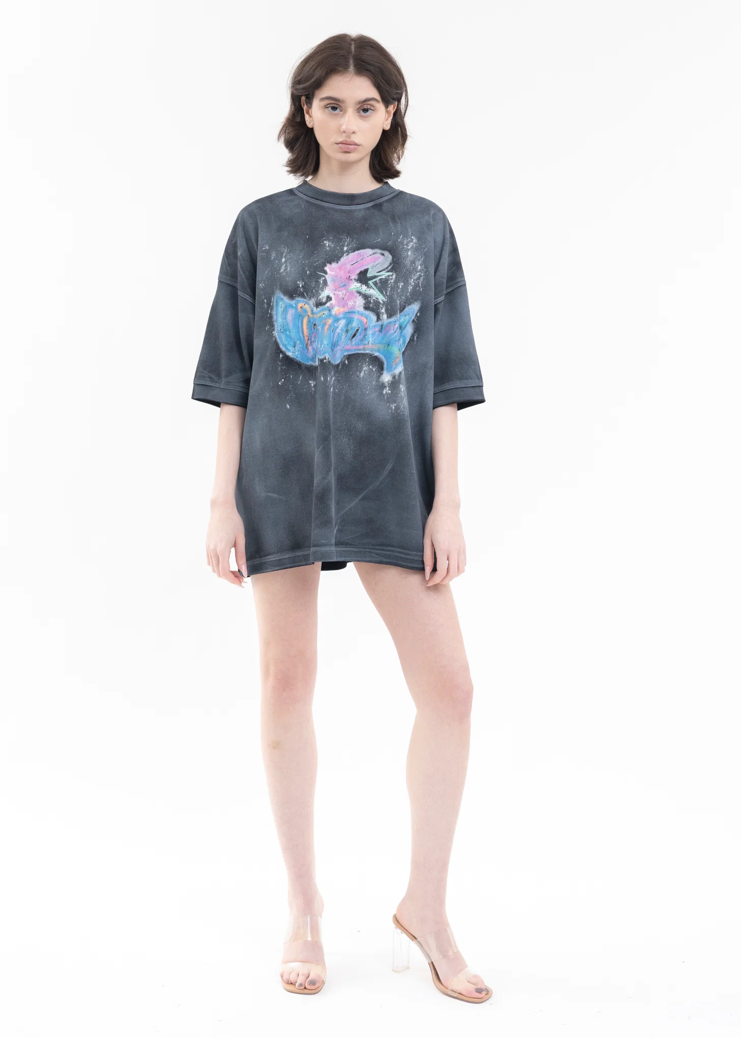 BLACK LOGO MONSTER PRINT T-SHIRT - Image 5