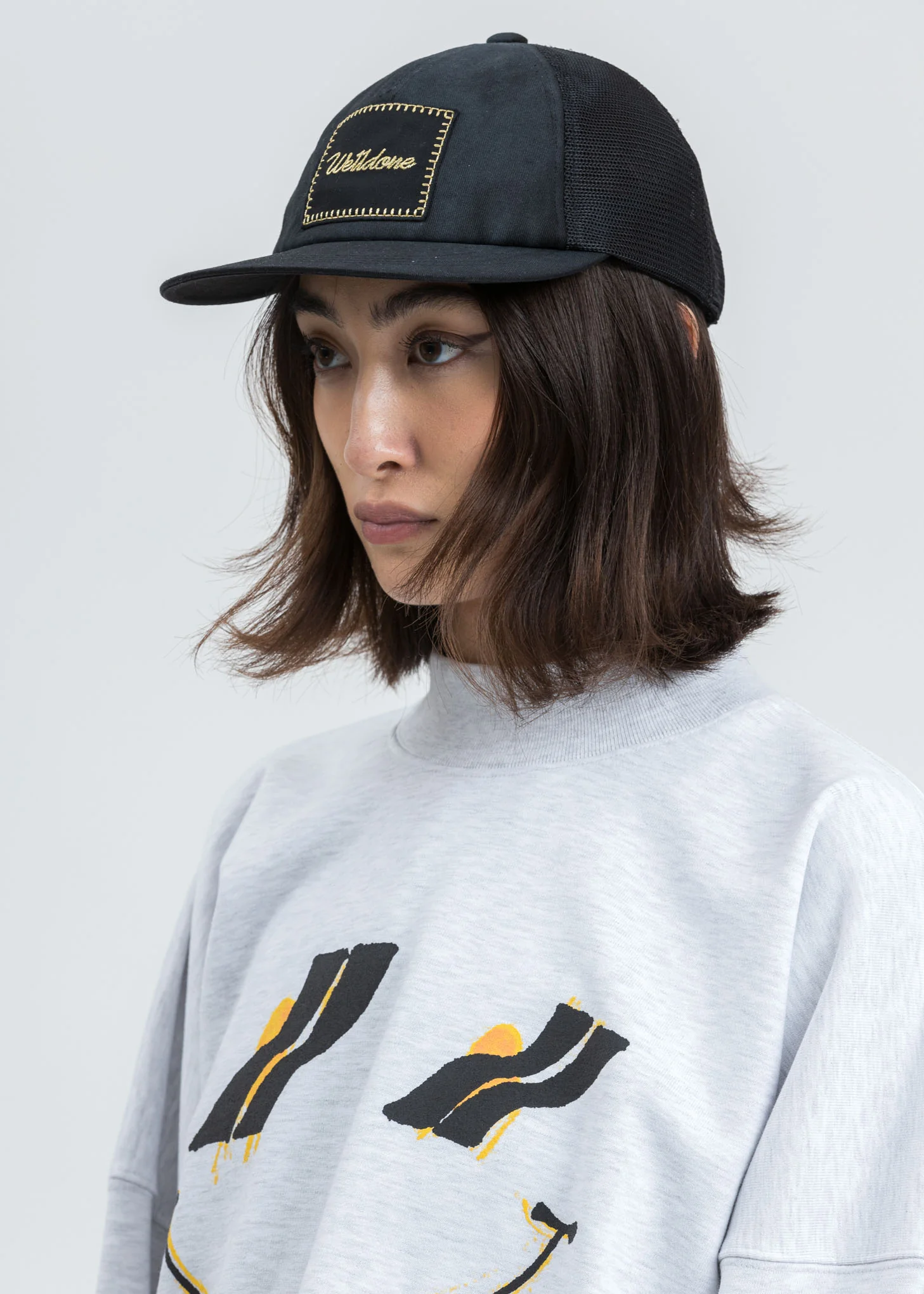 Black Logo Patch Unbalanced Cap