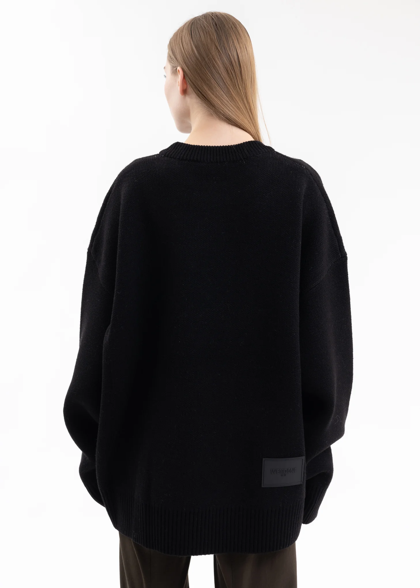 BLACK LOGO PILE KNIT SWEATER - Image 4