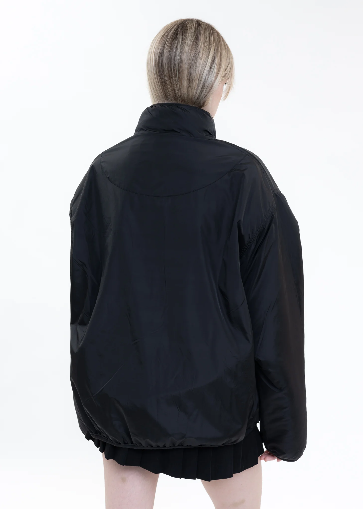Black Logo Printed Reversible Fleece Jacket - Image 8