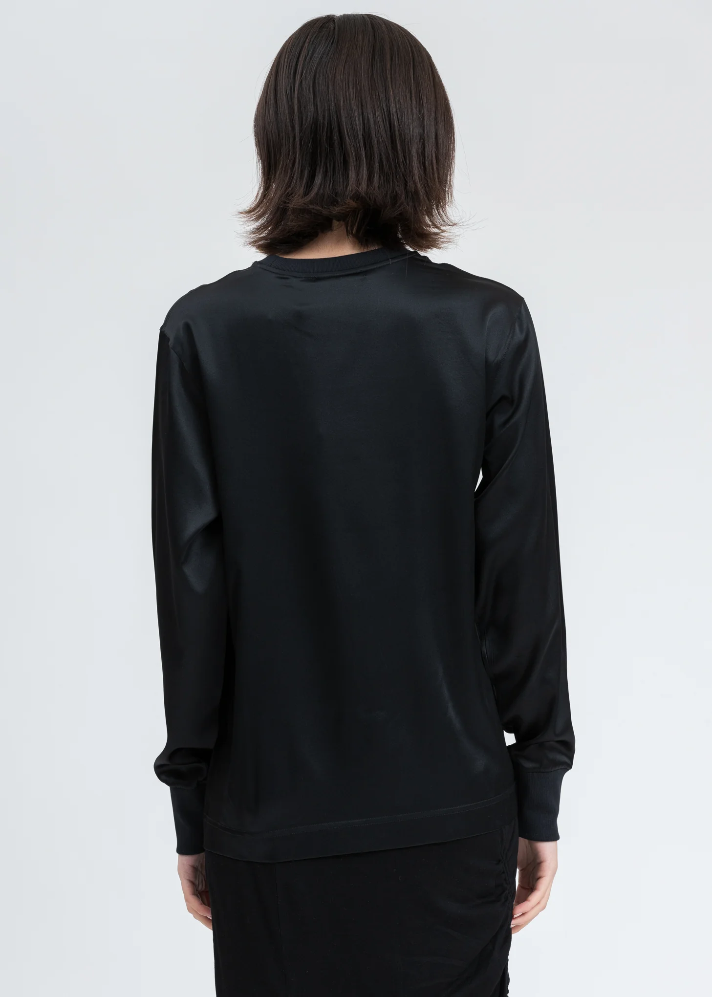 Black Logo Silk Long Sleeve - Image 4