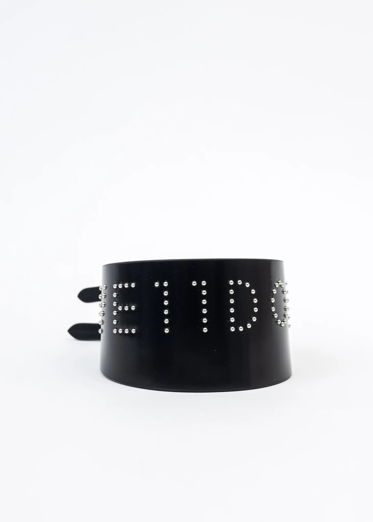 BLACK LOGO STUD WIDE DOUBLE BUCKLE CHOKER - Image 4