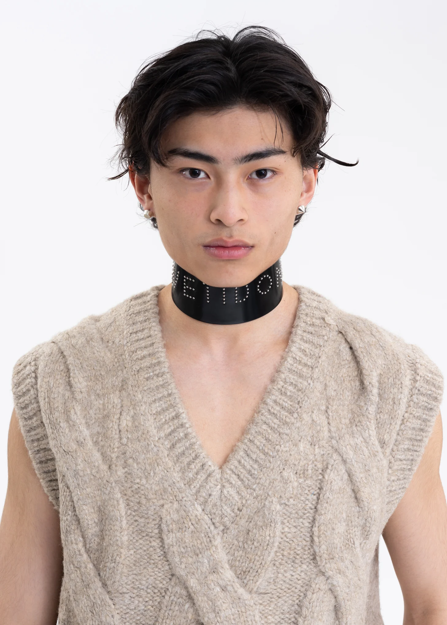 BLACK LOGO STUD WIDE DOUBLE BUCKLE CHOKER - Image 5