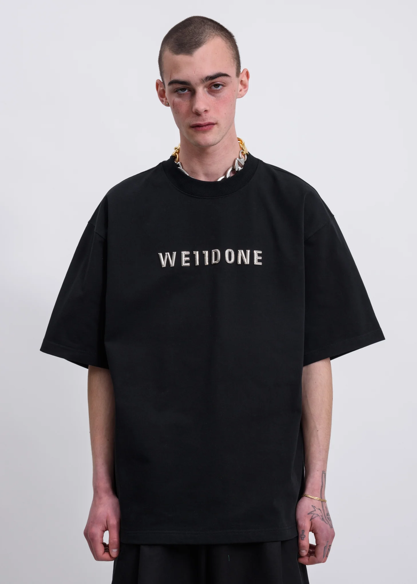 Black  Logo Studded  T-Shirt