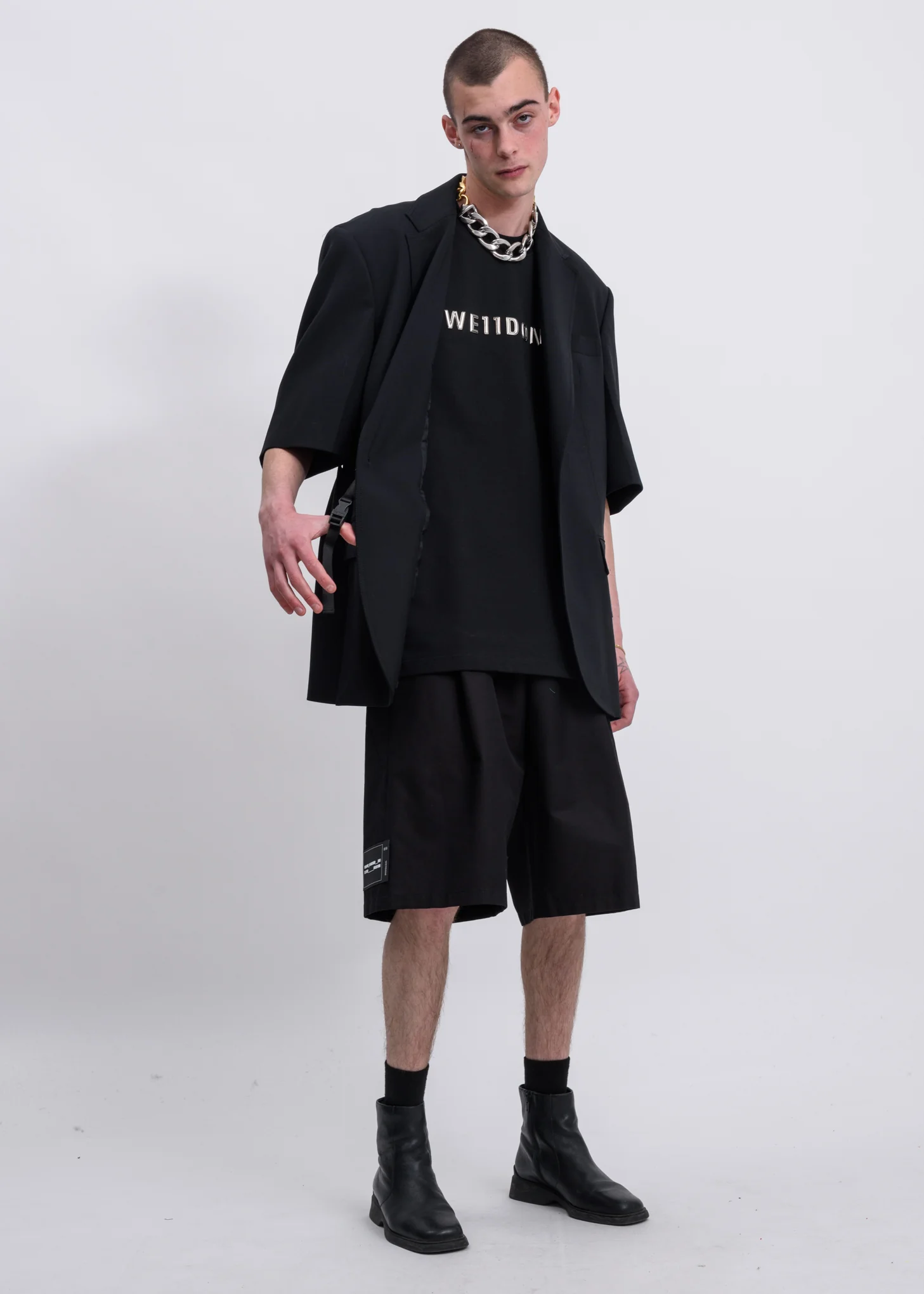 Black  Logo Studded  T-Shirt - Image 4