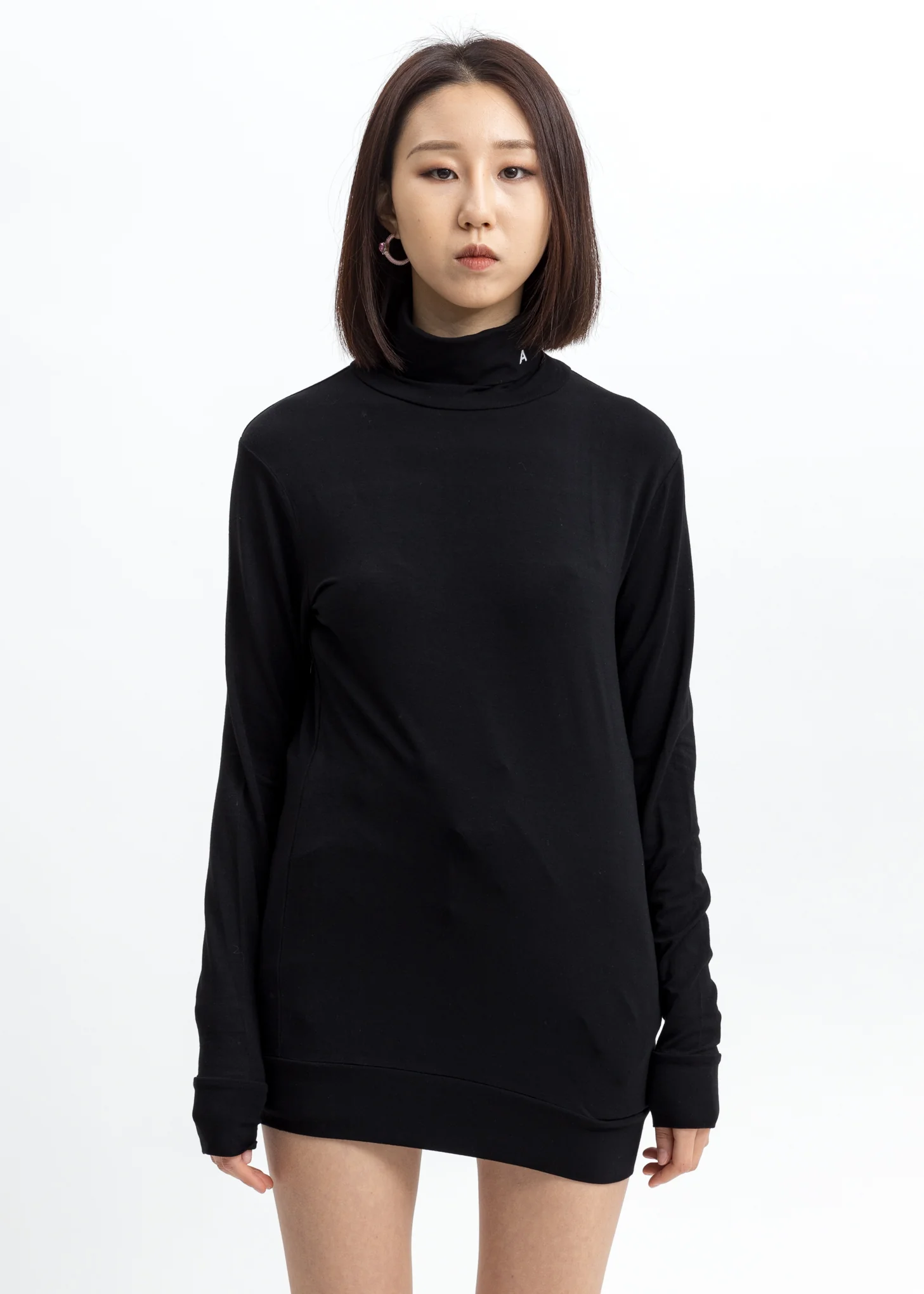 Black Logo Turtleneck