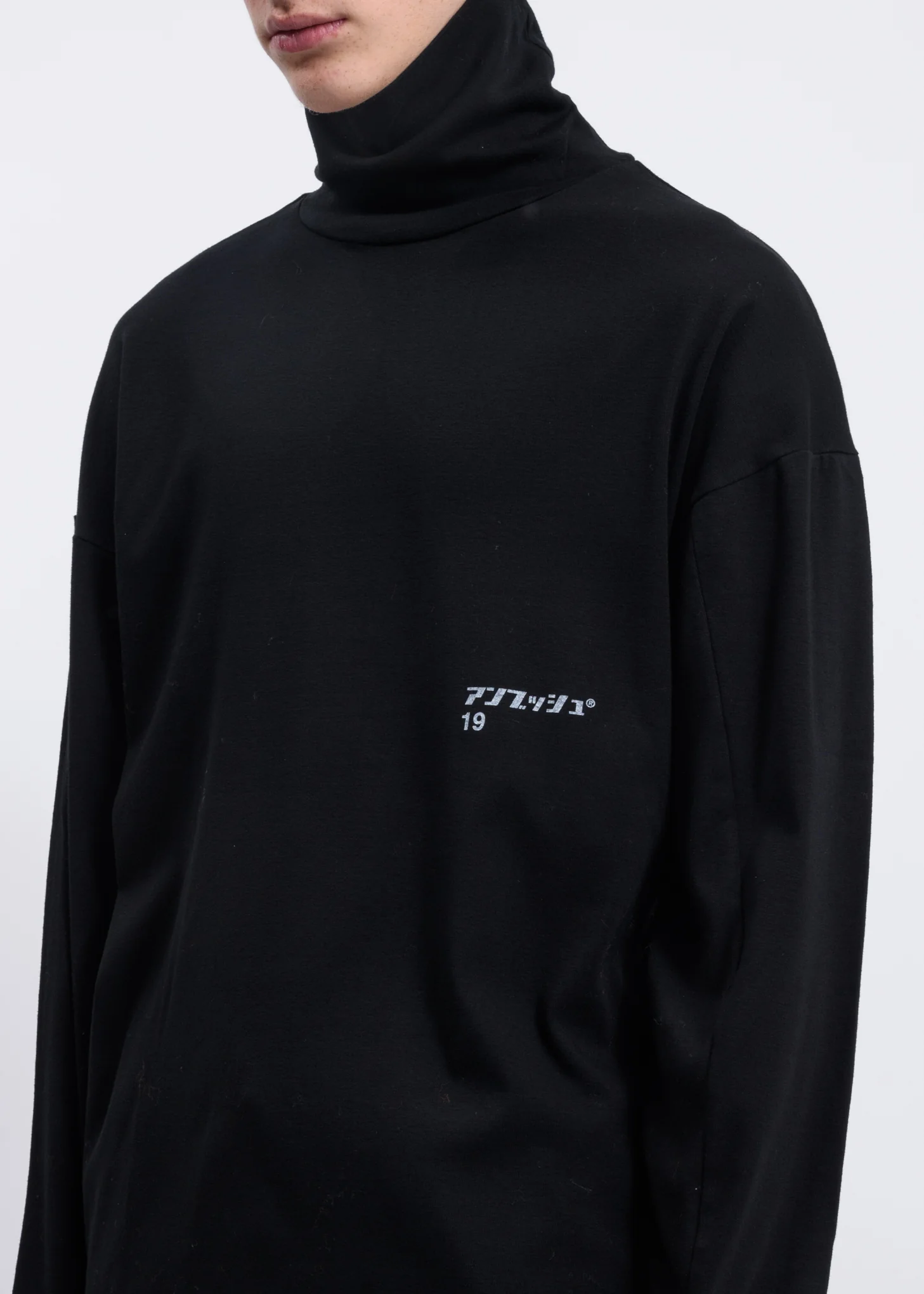 Black Logo Turtleneck Long Sleeves - Image 2