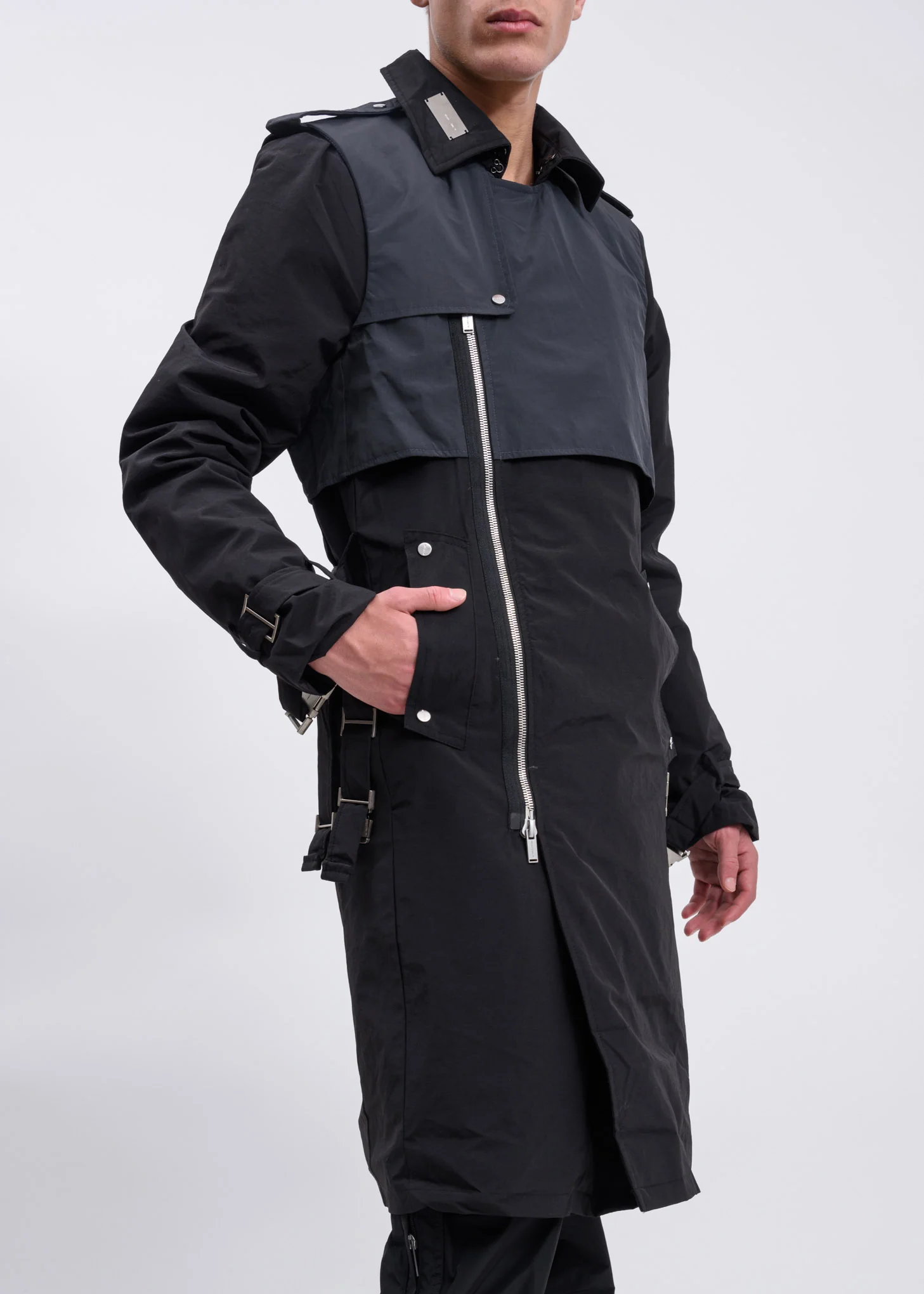 Black Long Trench Coat - Image 7