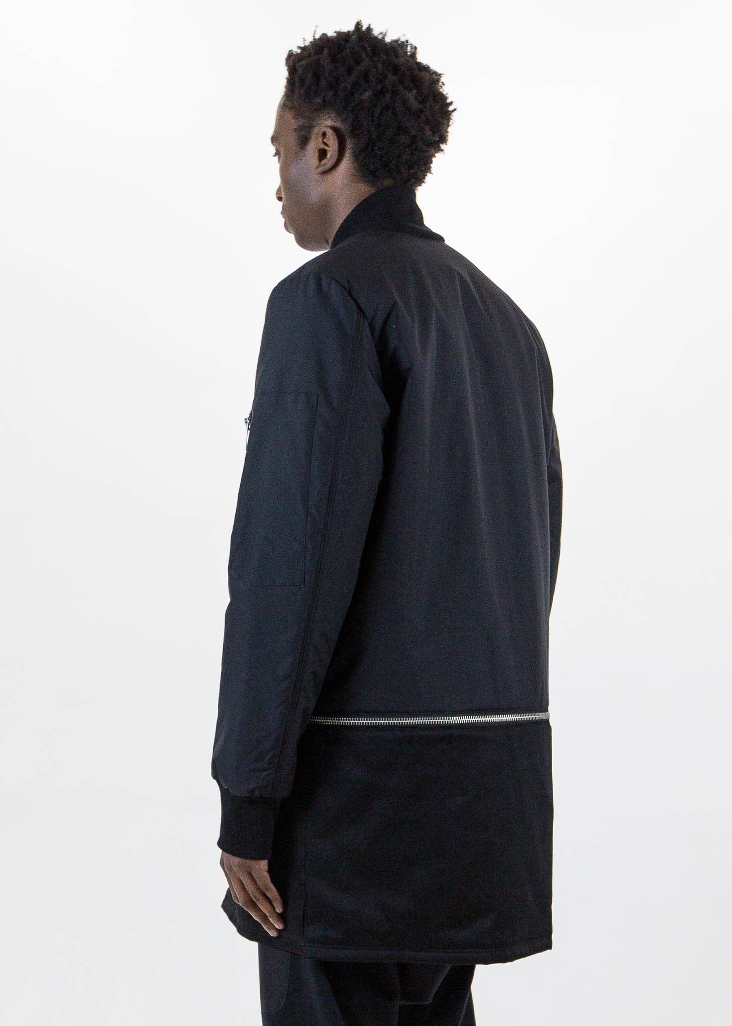 Black Long Detachable Bomber - Image 4