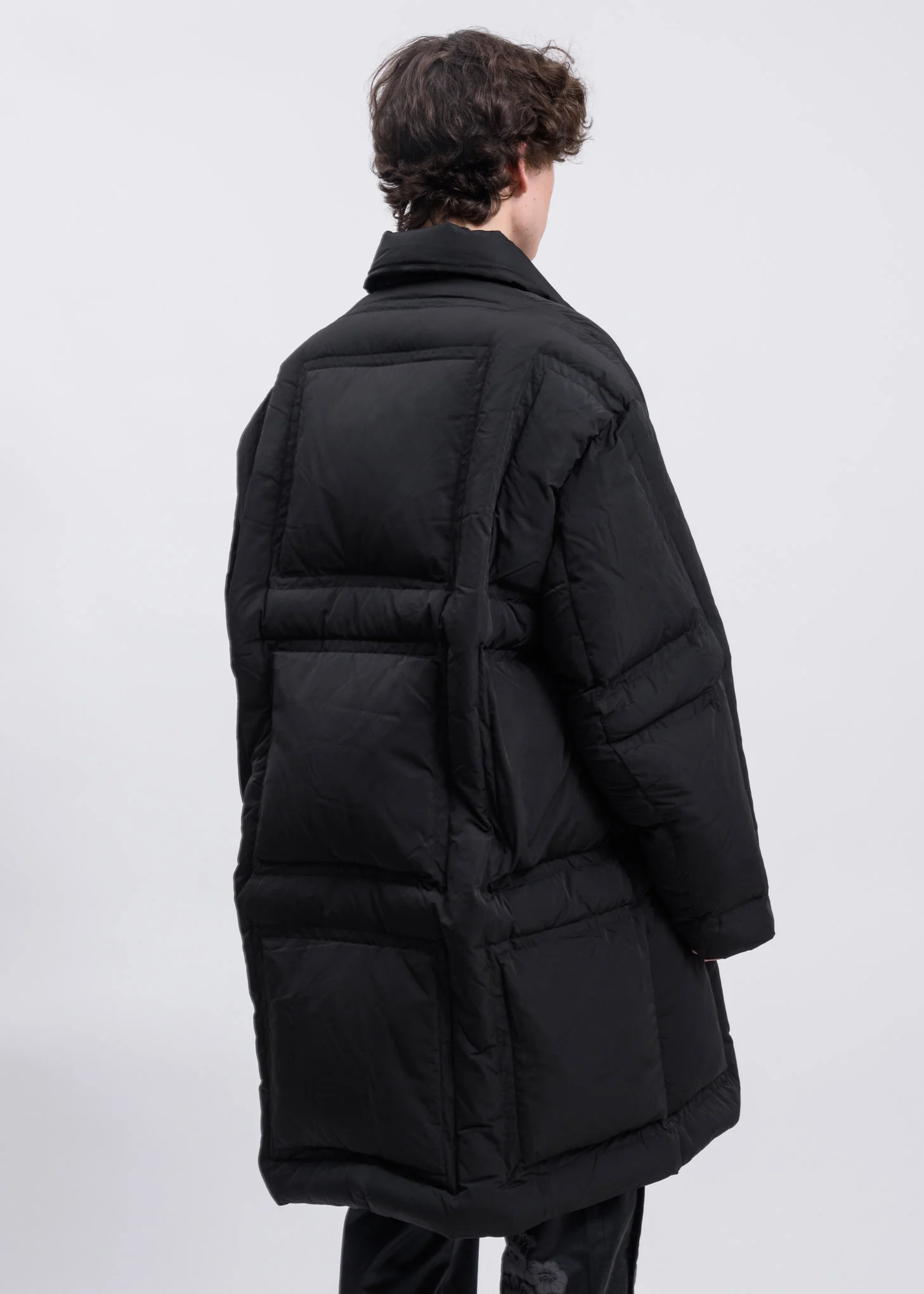 Black Wrap Down Long Tang Coat - Image 4