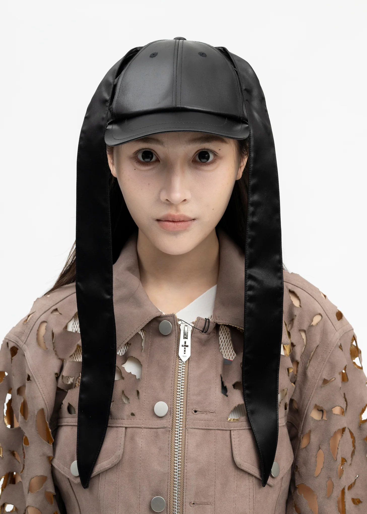 BLACK LONG EAR CAP